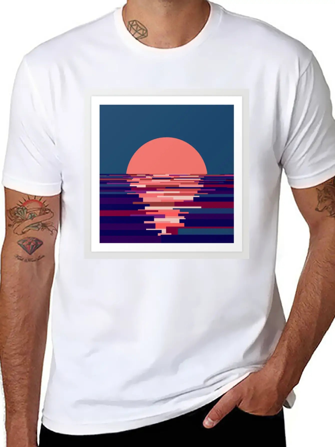 Artwork Sunset Basic Graphic T-Shirt – Daily Comfort In Soft Cotton