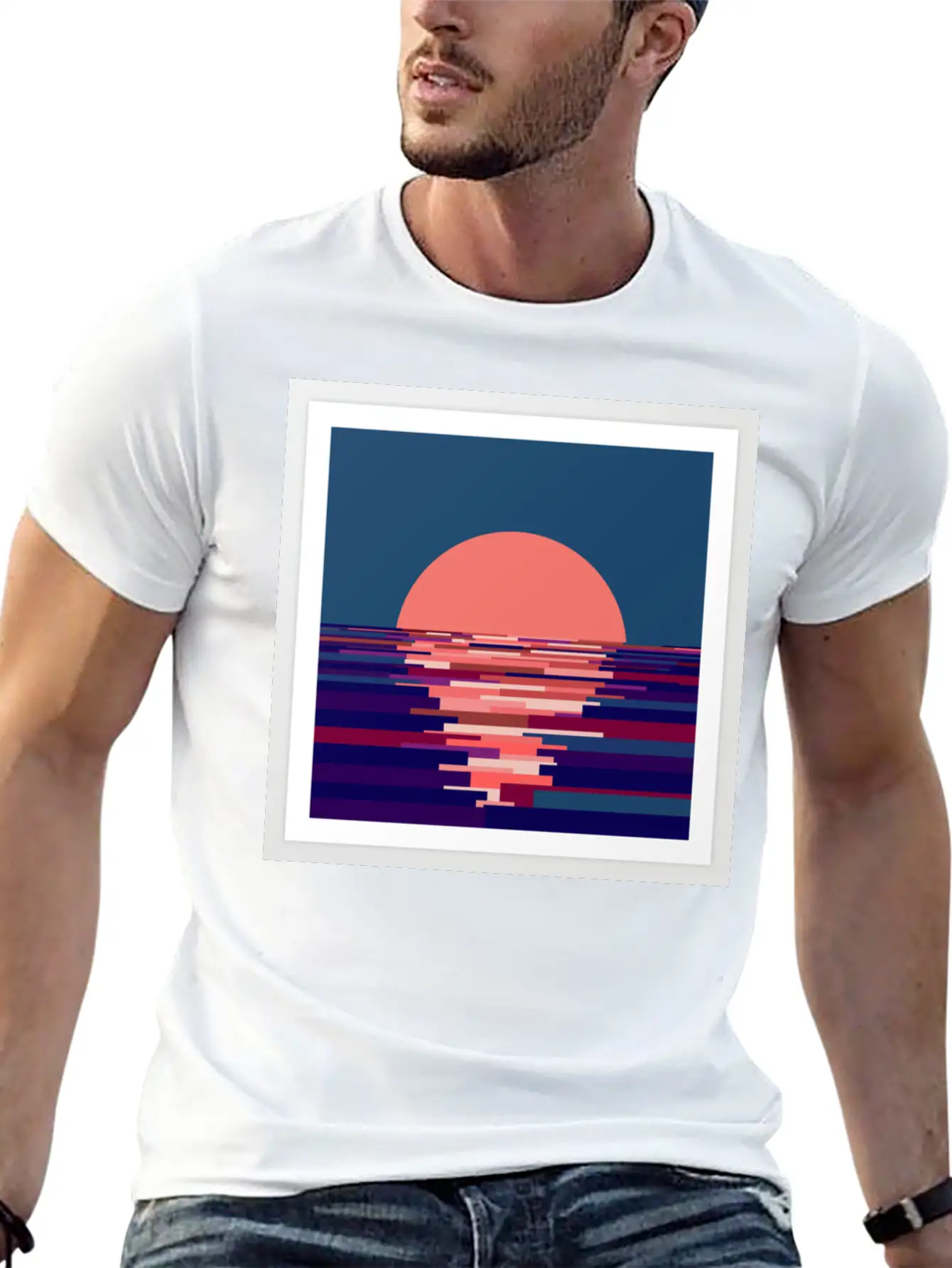 Artwork Sunset Basic Graphic T-Shirt – Daily Comfort In Soft Cotton