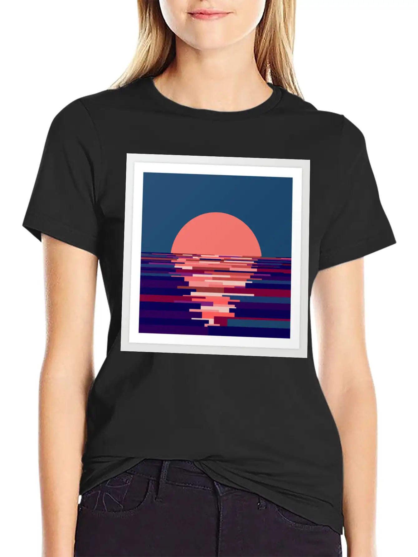 Artwork Sunset Basic Graphic T-Shirt – Daily Comfort In Soft Cotton
