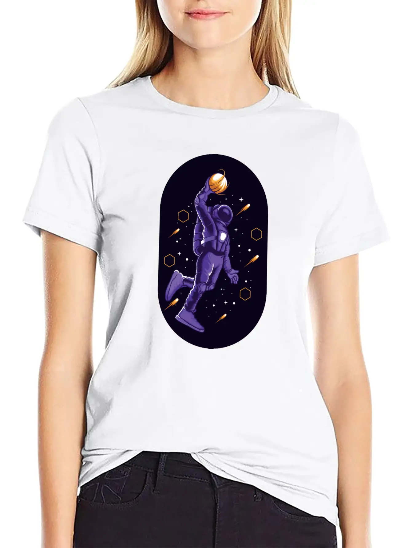 Astro Slamdunk In Space Comfortable Minimalist Graphic Tee – Summer Style Essential