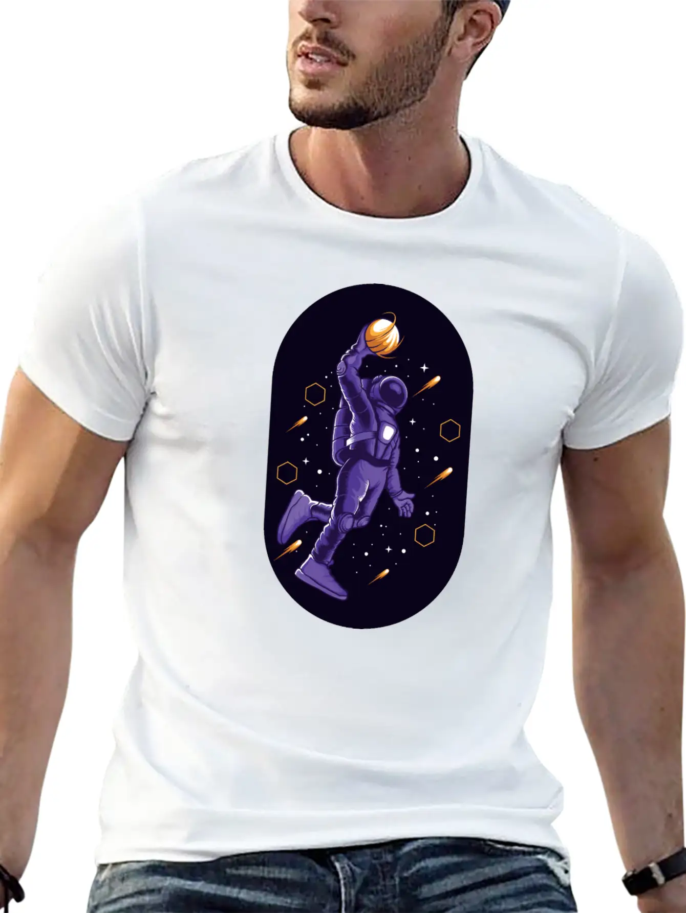 Astro Slamdunk In Space Comfortable Minimalist Graphic Tee – Summer Style Essential