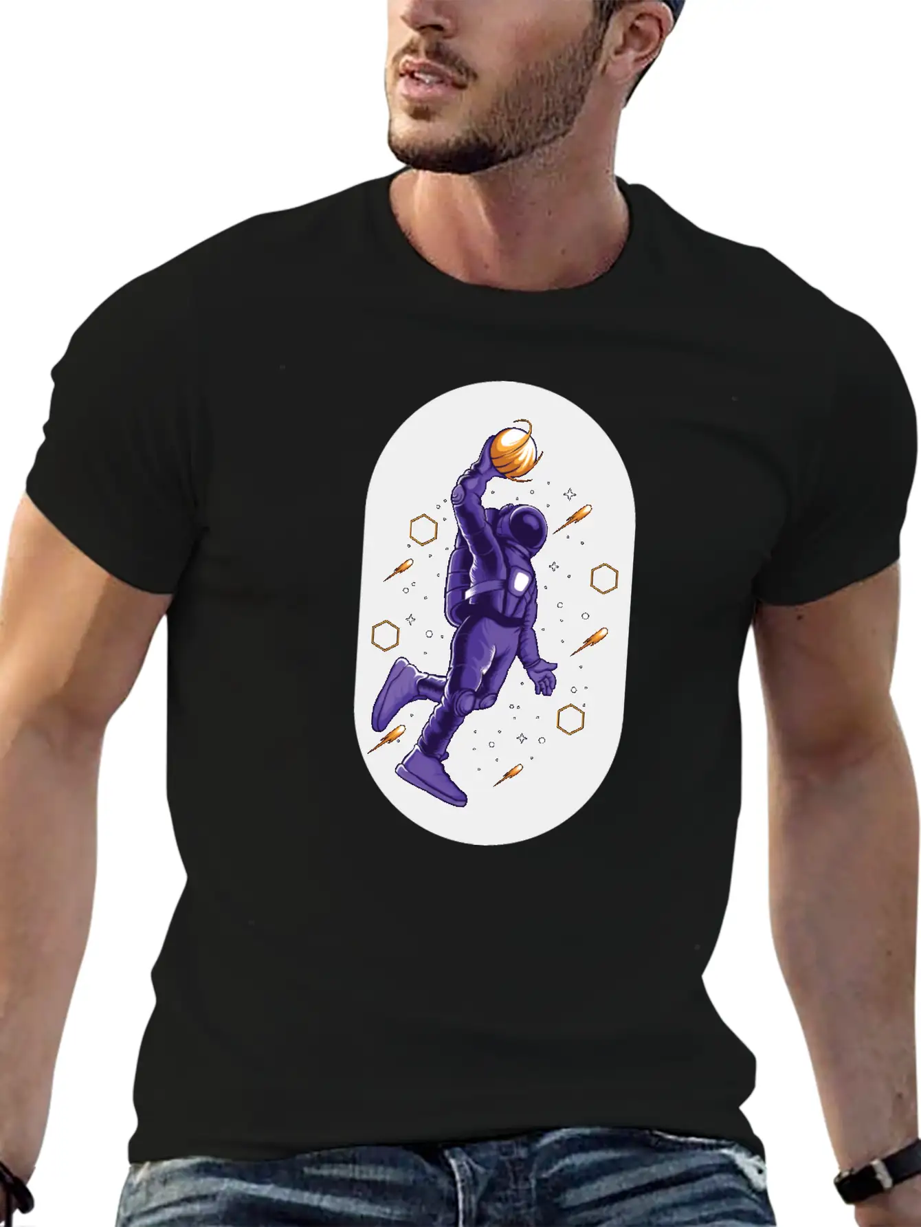 Astro Slamdunk In Space Comfortable Minimalist Graphic Tee – Summer Style Essential