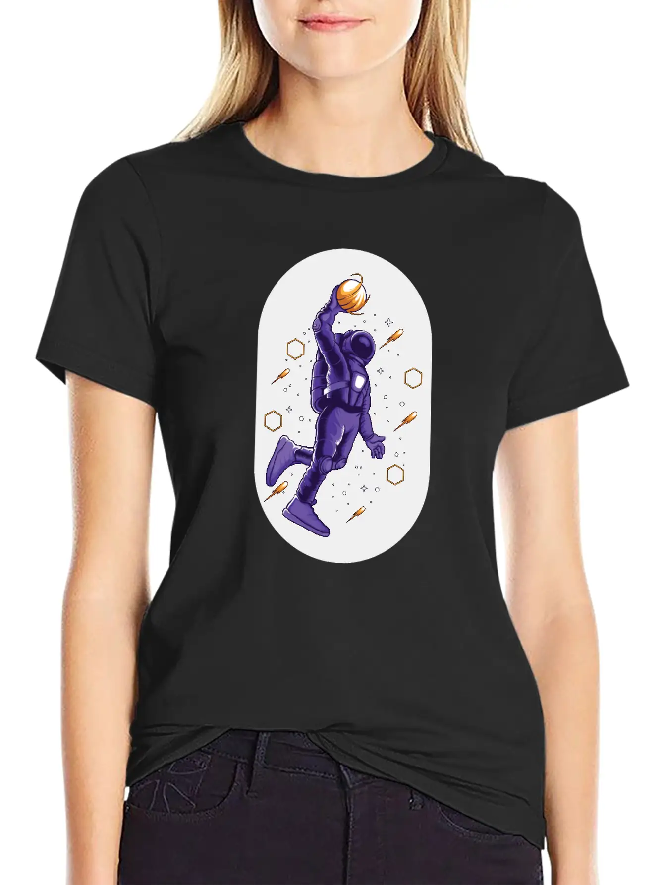 Astro Slamdunk In Space Comfortable Minimalist Graphic Tee – Summer Style Essential