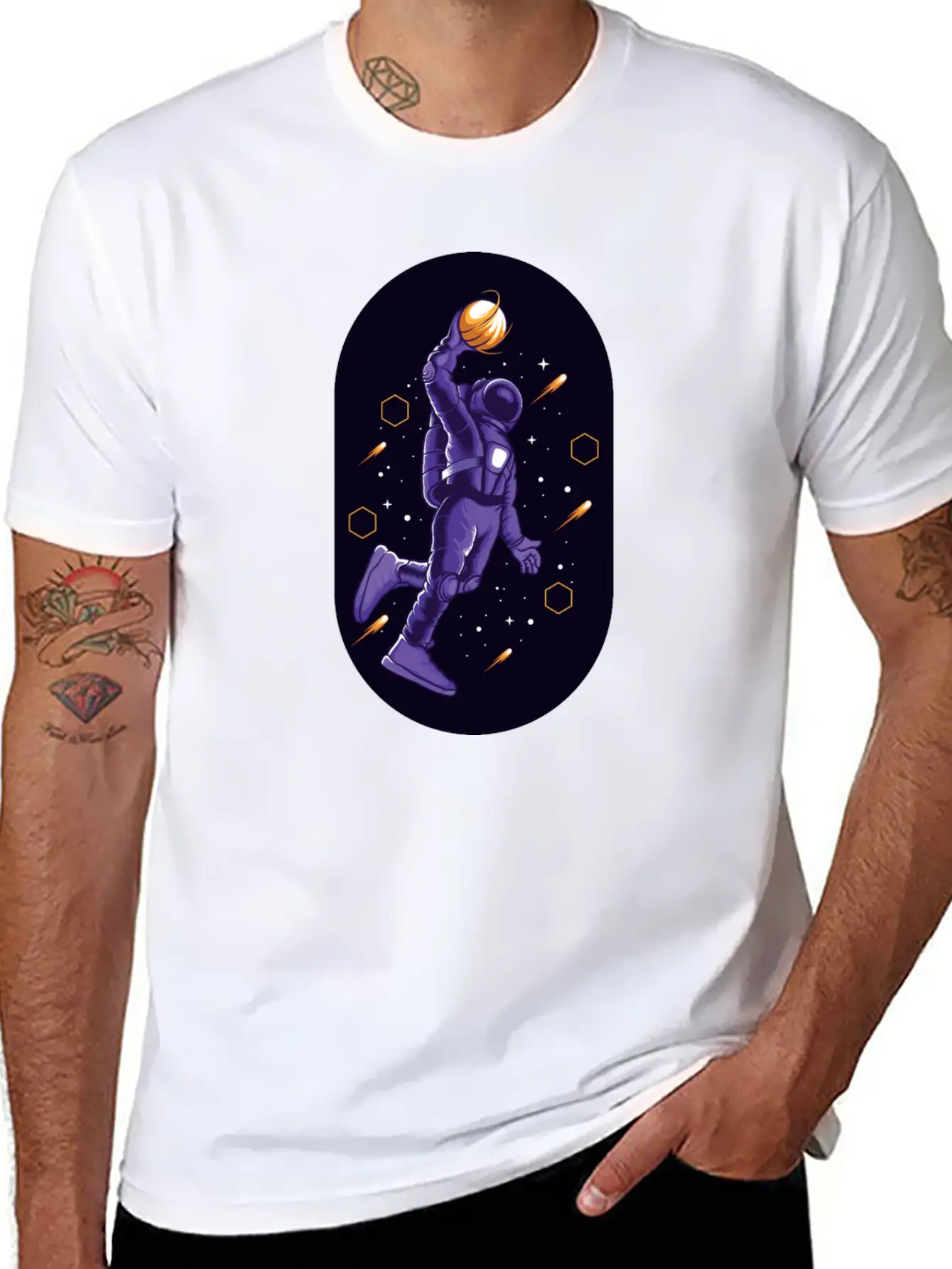 Astro Slamdunk In Space Comfortable Minimalist Graphic Tee – Summer Style Essential