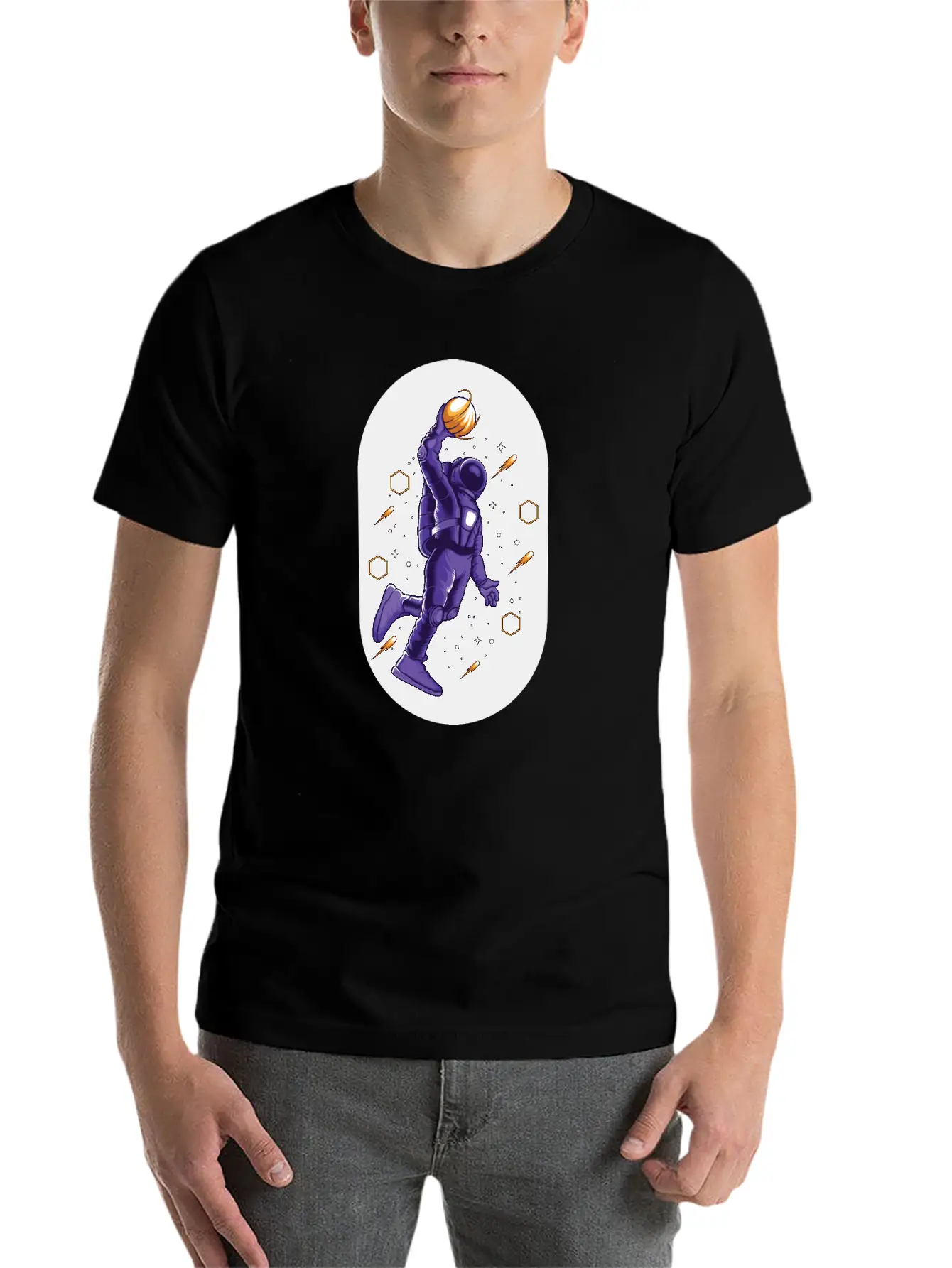 Astro Slamdunk In Space Comfortable Minimalist Graphic Tee – Summer Style Essential