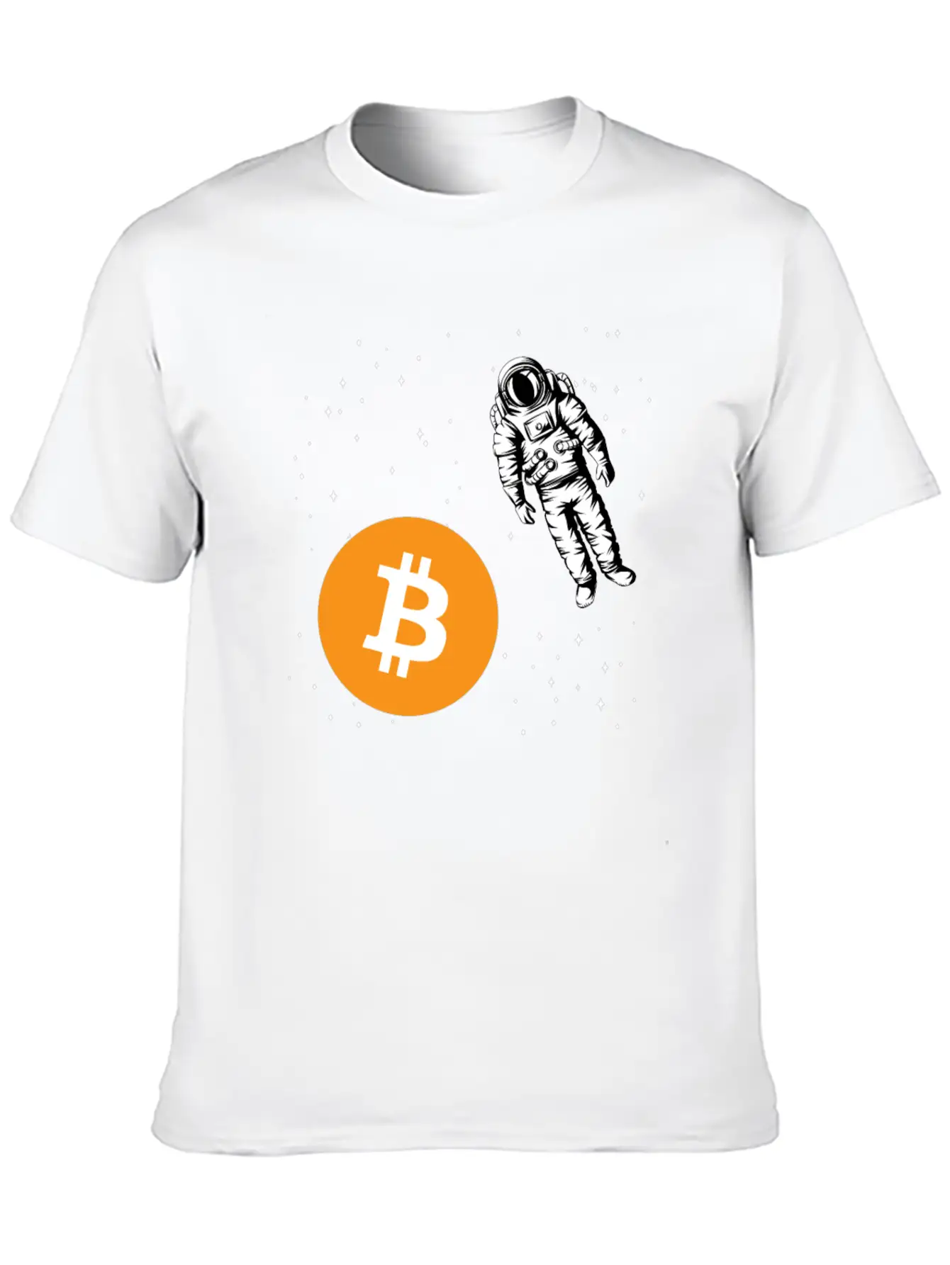 Astronaut BTC To The Moon Crypto Trader Bitcoin Basic Graphic T-Shirt – Daily Comfort In Soft Cotton