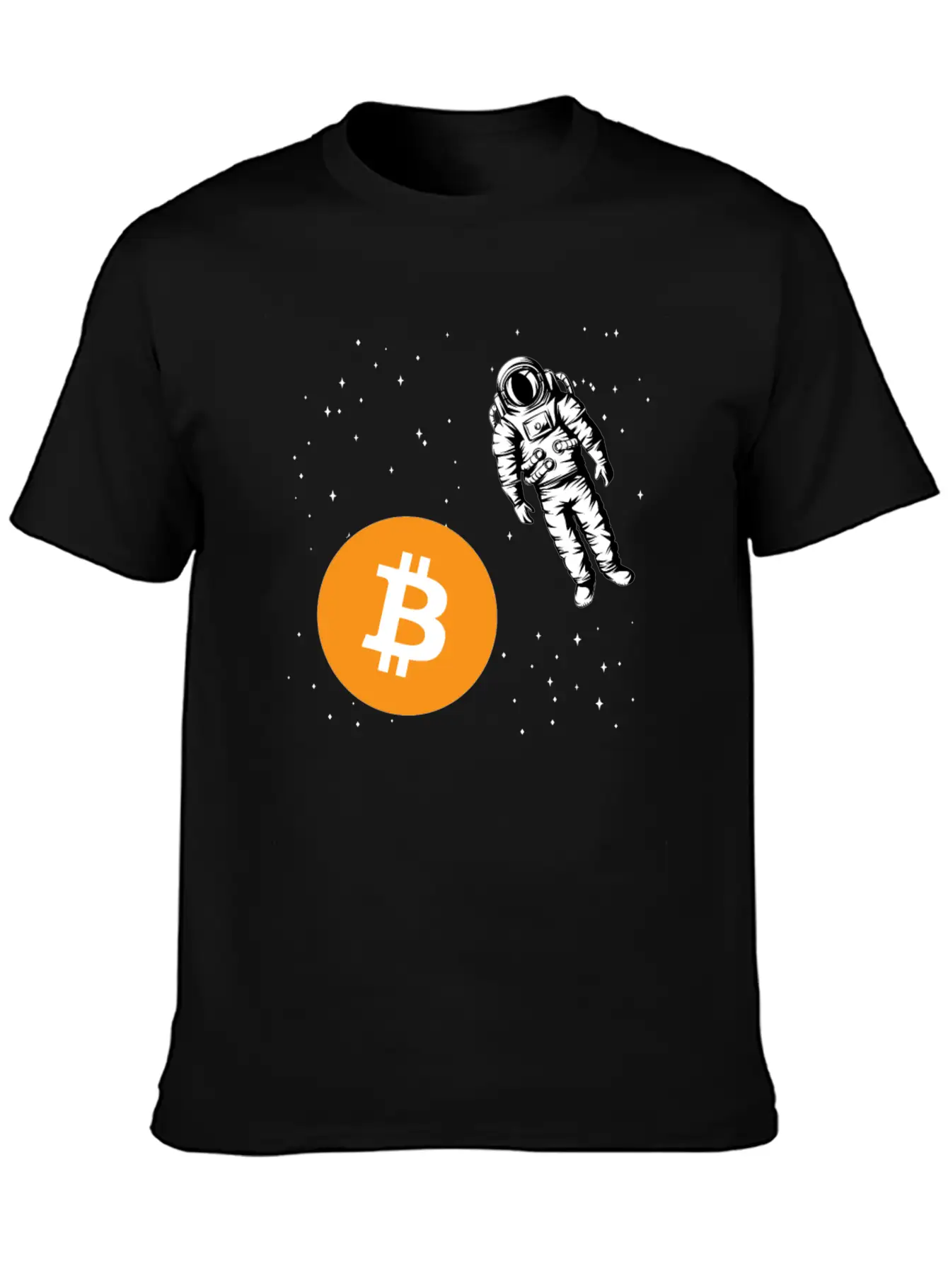 Astronaut BTC To The Moon Crypto Trader Bitcoin Basic Graphic T-Shirt – Daily Comfort In Soft Cotton