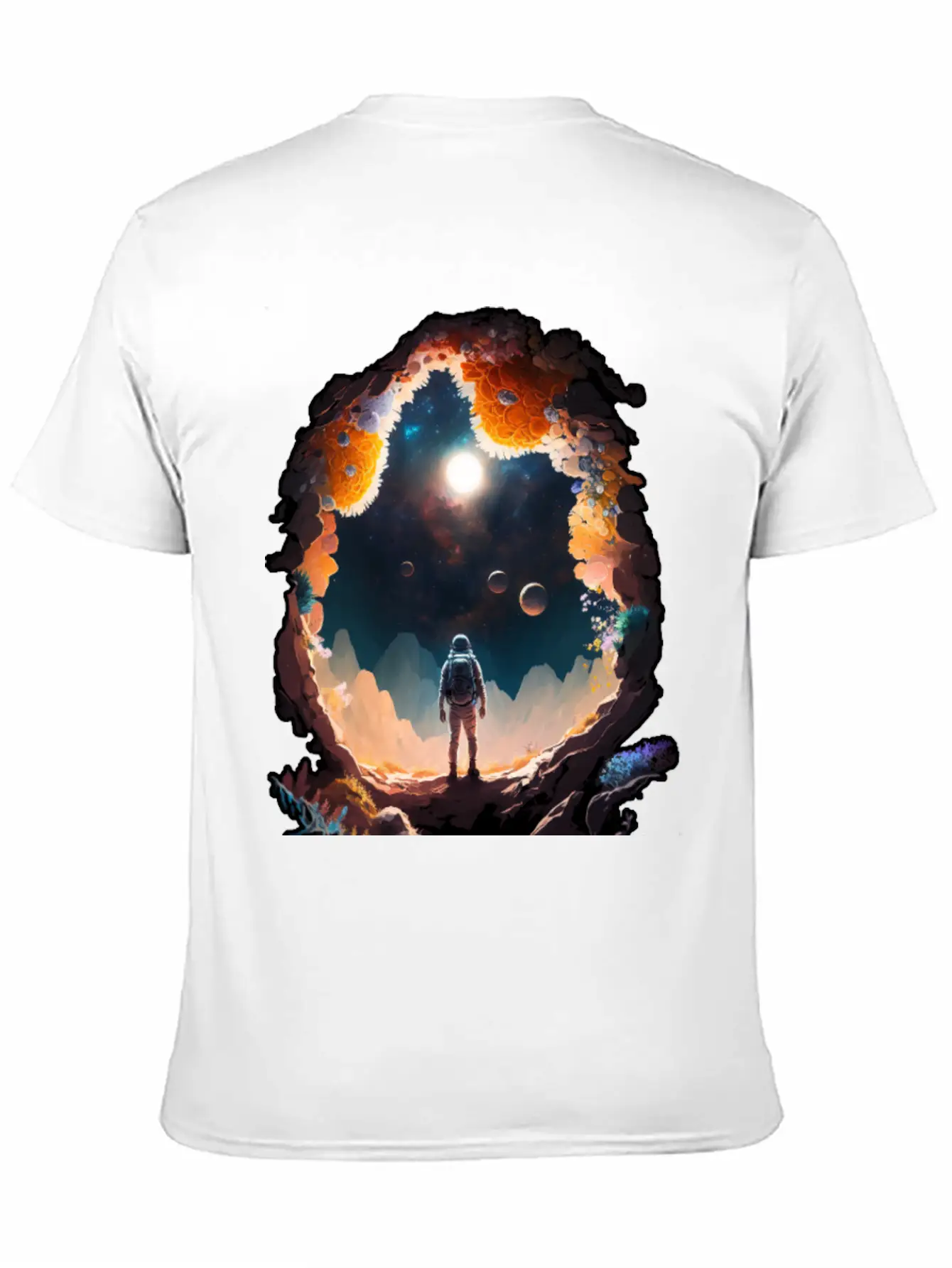Astronaut Gazing At Stars Surreal Sci-Fi Universe Comfortable Minimalist Graphic Tee – Summer Style Essential