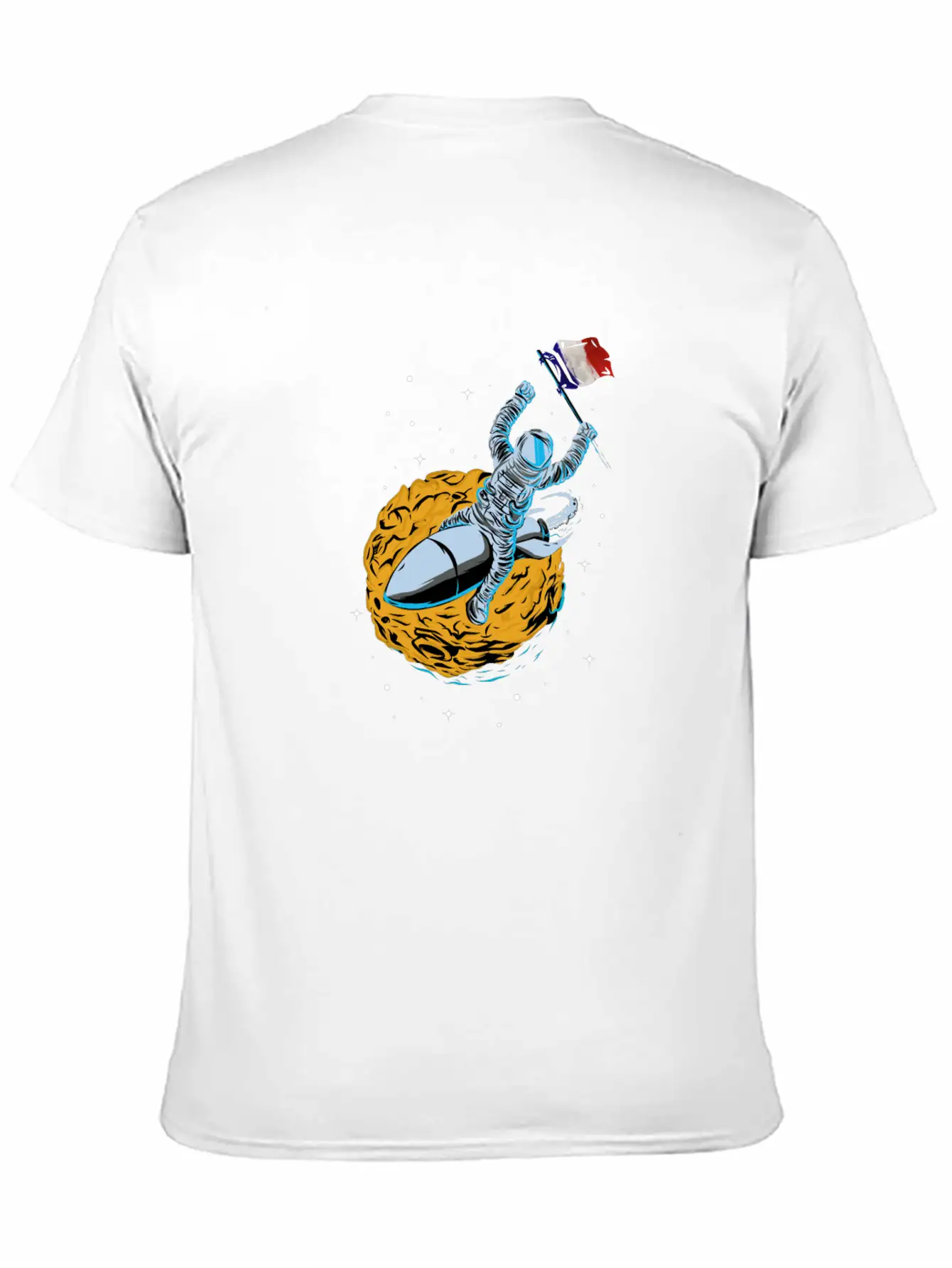 Astronaut Space Flag France Comfortable Minimalist Graphic Tee – Summer Style Essential
