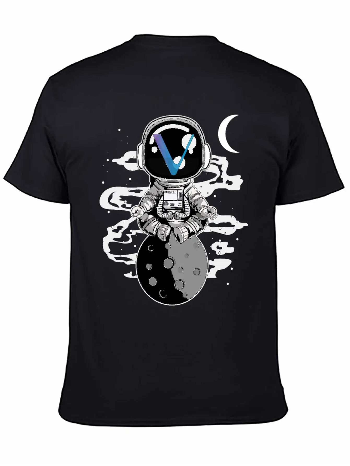 Astronaut Yoga Vechain VET To The Moon Crypto Essential Unisex Summer Tee – Soft Cotton Casual Fit