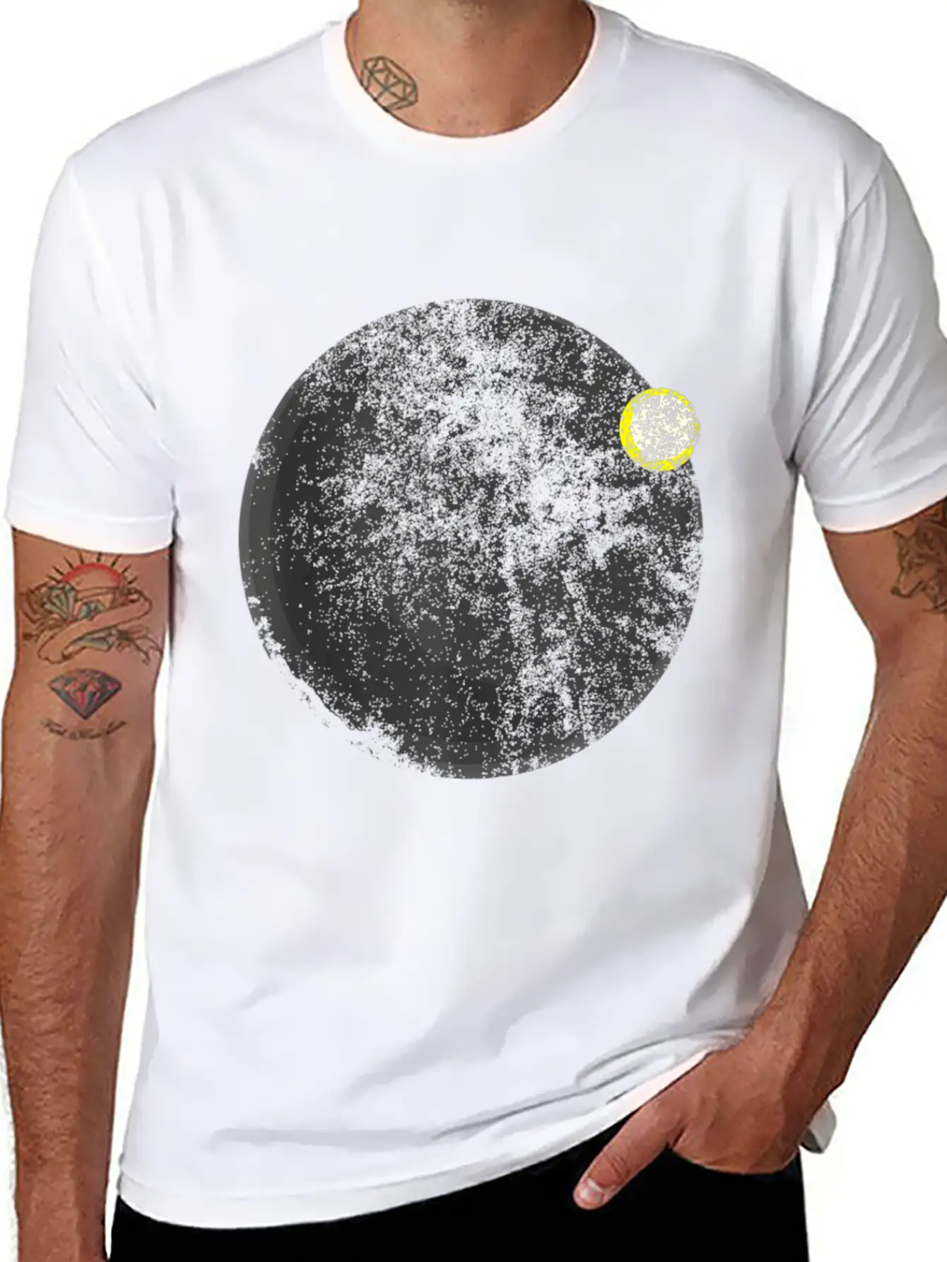Astronomy Eclipse Astronomer Stars Galaxy Stylish Everyday T-Shirt – Unisex Basic Cotton Tee