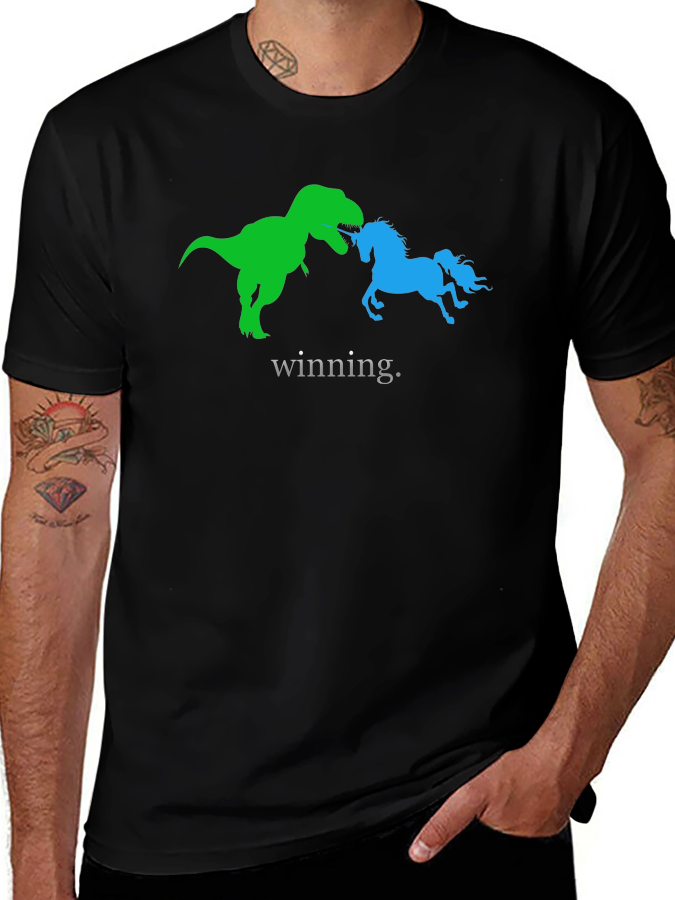 Winning Dinosaur vs Unicorn Graphic Tee