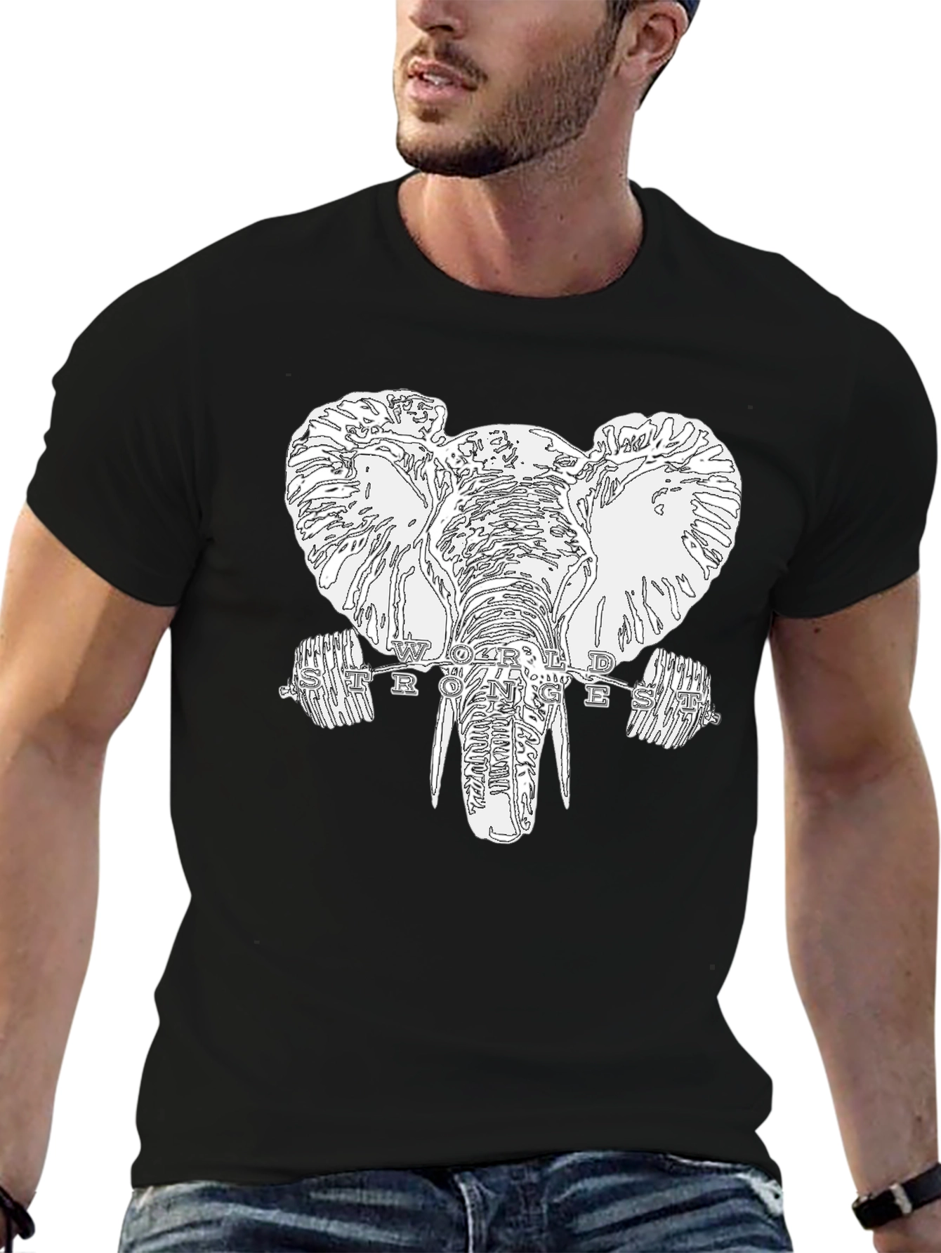 Elephant Strongest T-Shirt - Black Graphic Tee