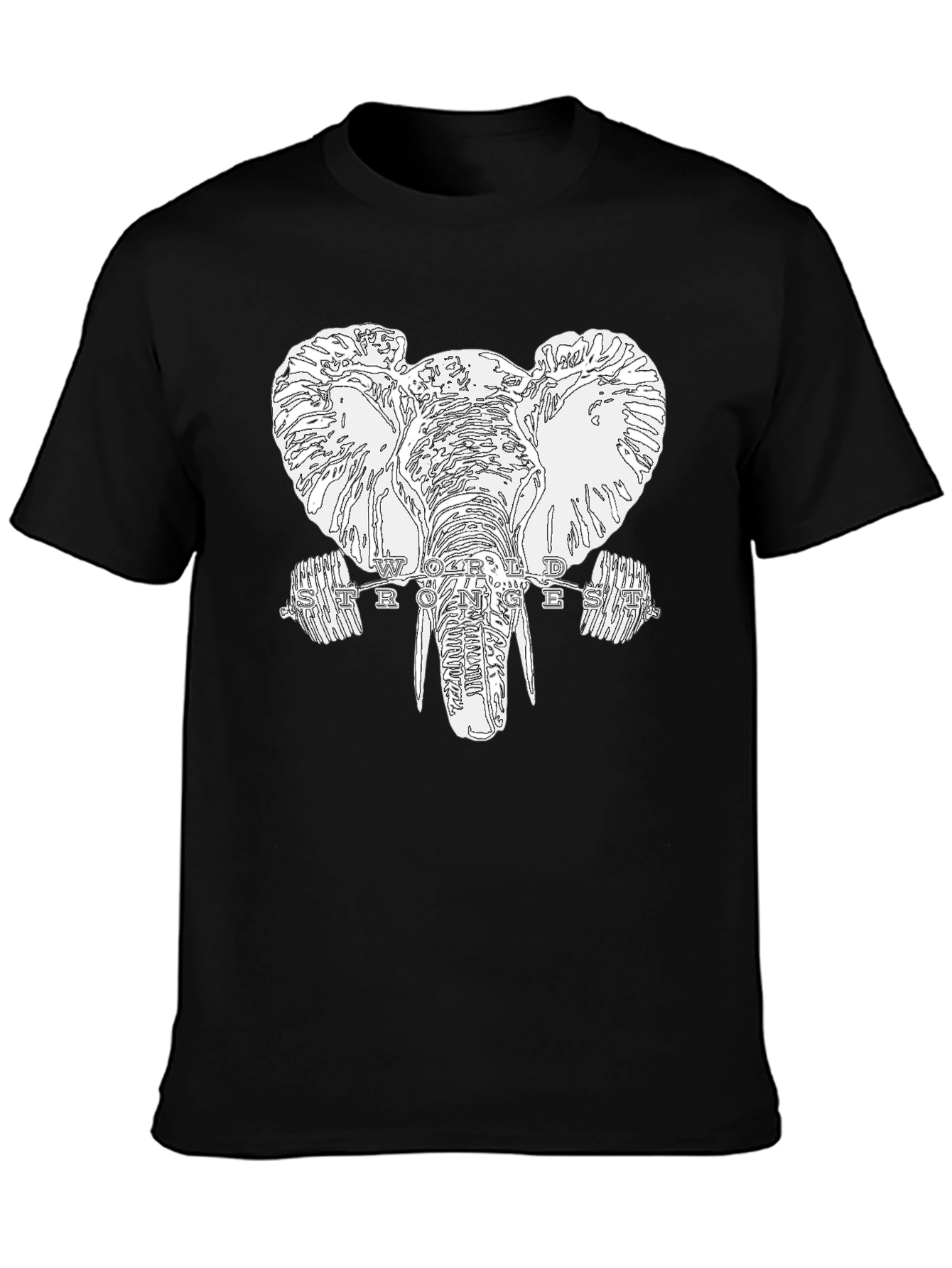 Elephant Strongest T-Shirt - Black Graphic Tee