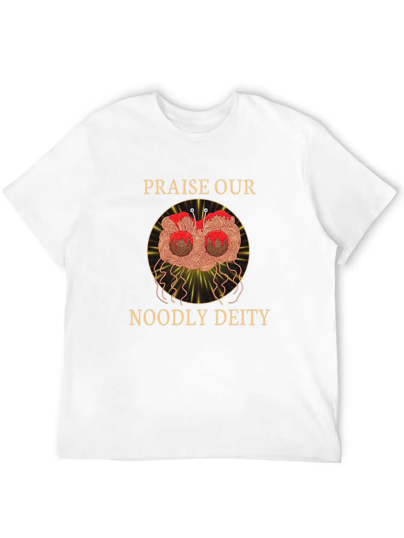 Atheist Atheism Flying Spaghetti Pastafarianism Stylish Everyday T-Shirt – Unisex Basic Cotton Tee