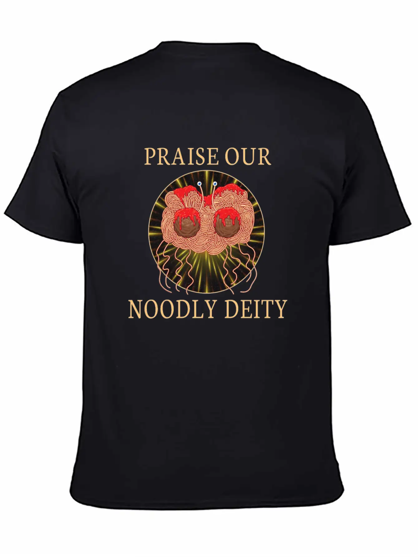 Atheist Atheism Flying Spaghetti Pastafarianism Stylish Everyday T-Shirt – Unisex Basic Cotton Tee