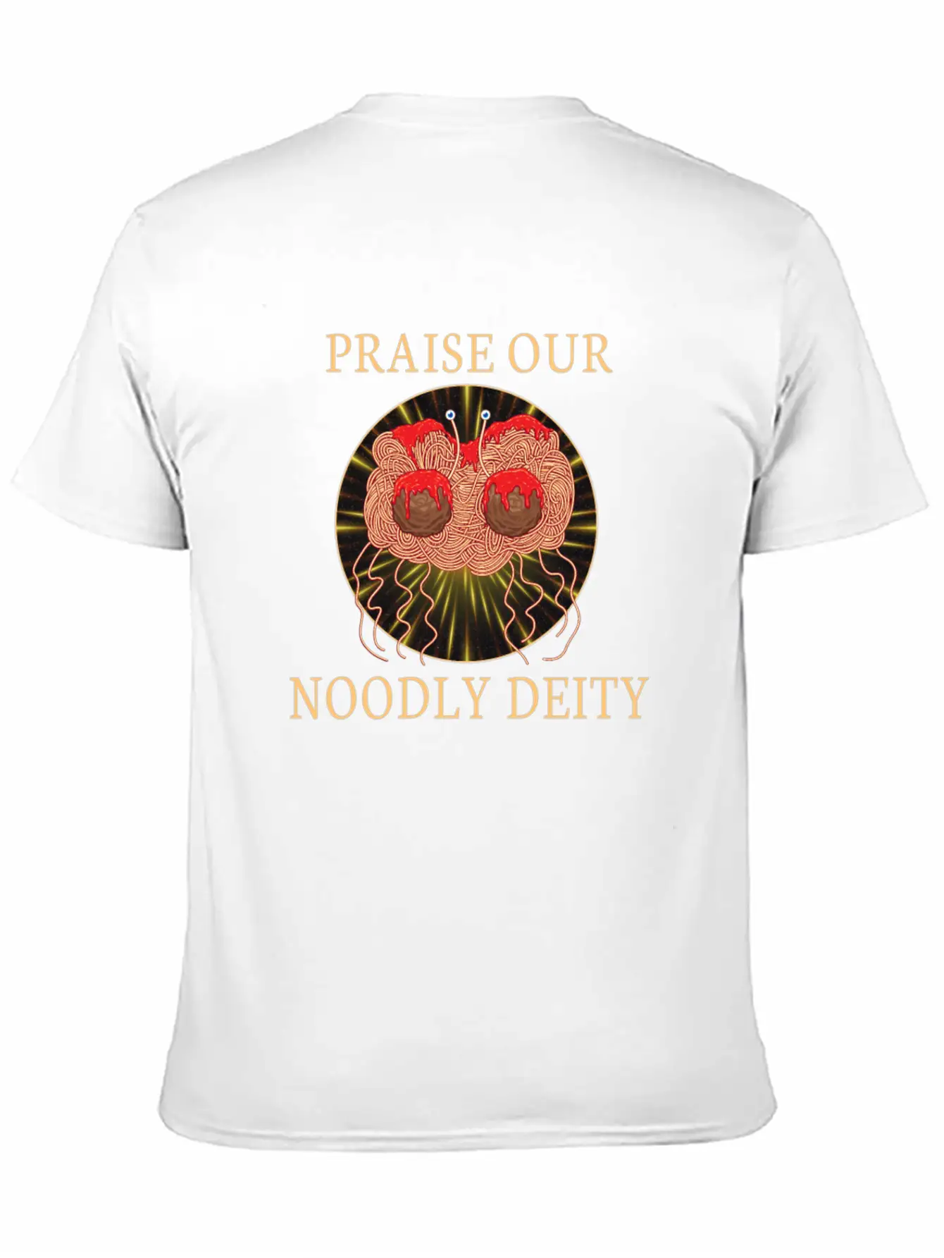 Atheist Atheism Flying Spaghetti Pastafarianism Stylish Everyday T-Shirt – Unisex Basic Cotton Tee
