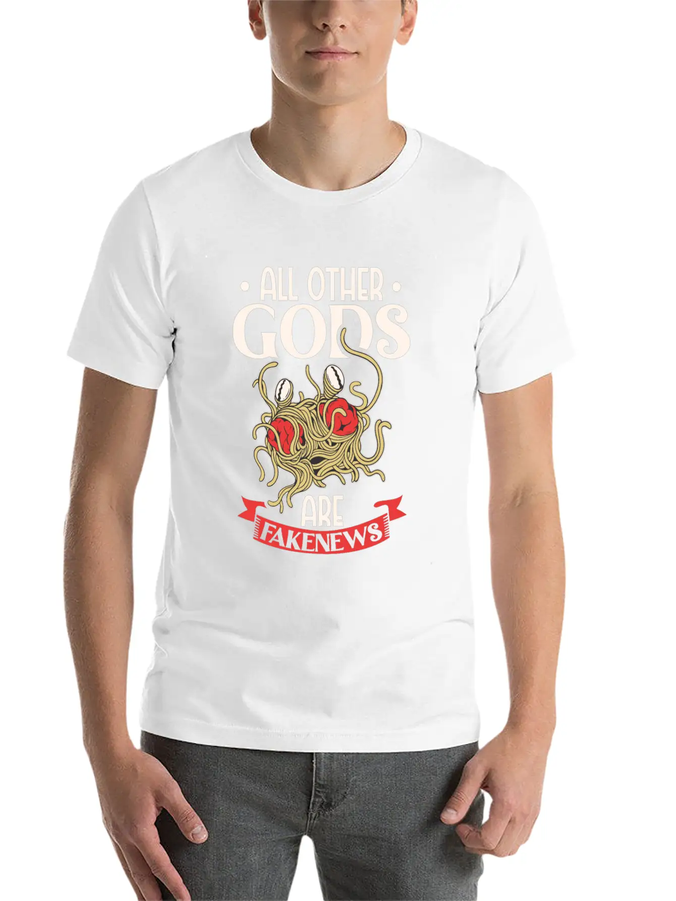 Atheist Atheism Flying Spaghetti Pastafarianism Timeless Short Sleeve Tee – Comfy And Minimalist Design
