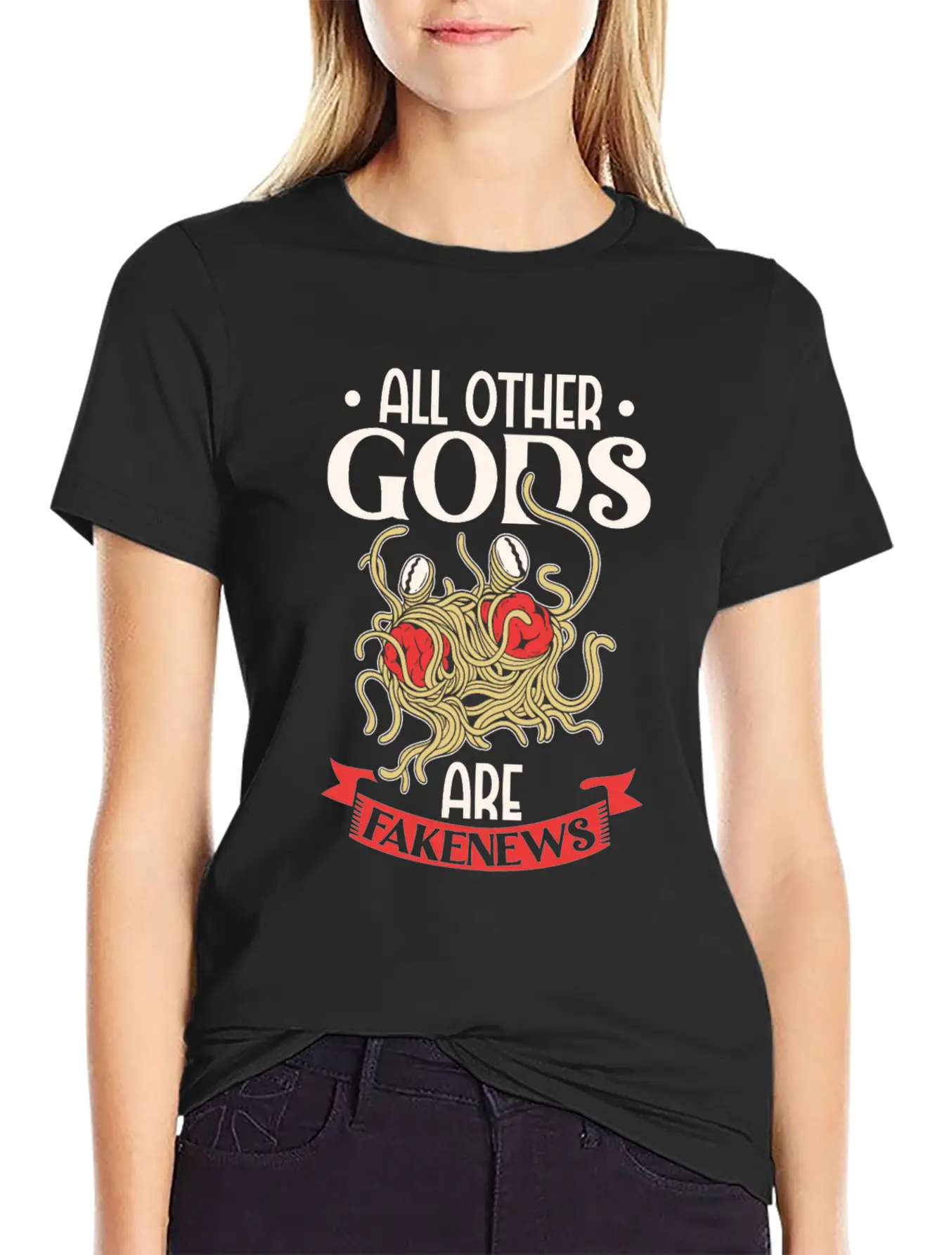 Atheist Atheism Flying Spaghetti Pastafarianism Timeless Short Sleeve Tee – Comfy And Minimalist Design