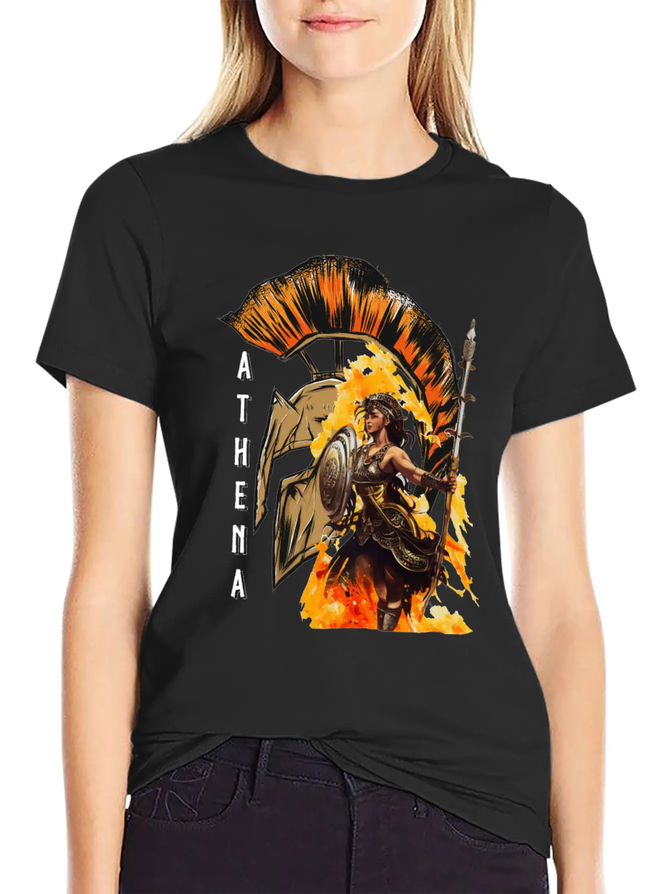 Athena Goddess Of Wisdom Greek Mythology Timeless Short Sleeve Tee – Comfy And Minimalist Design