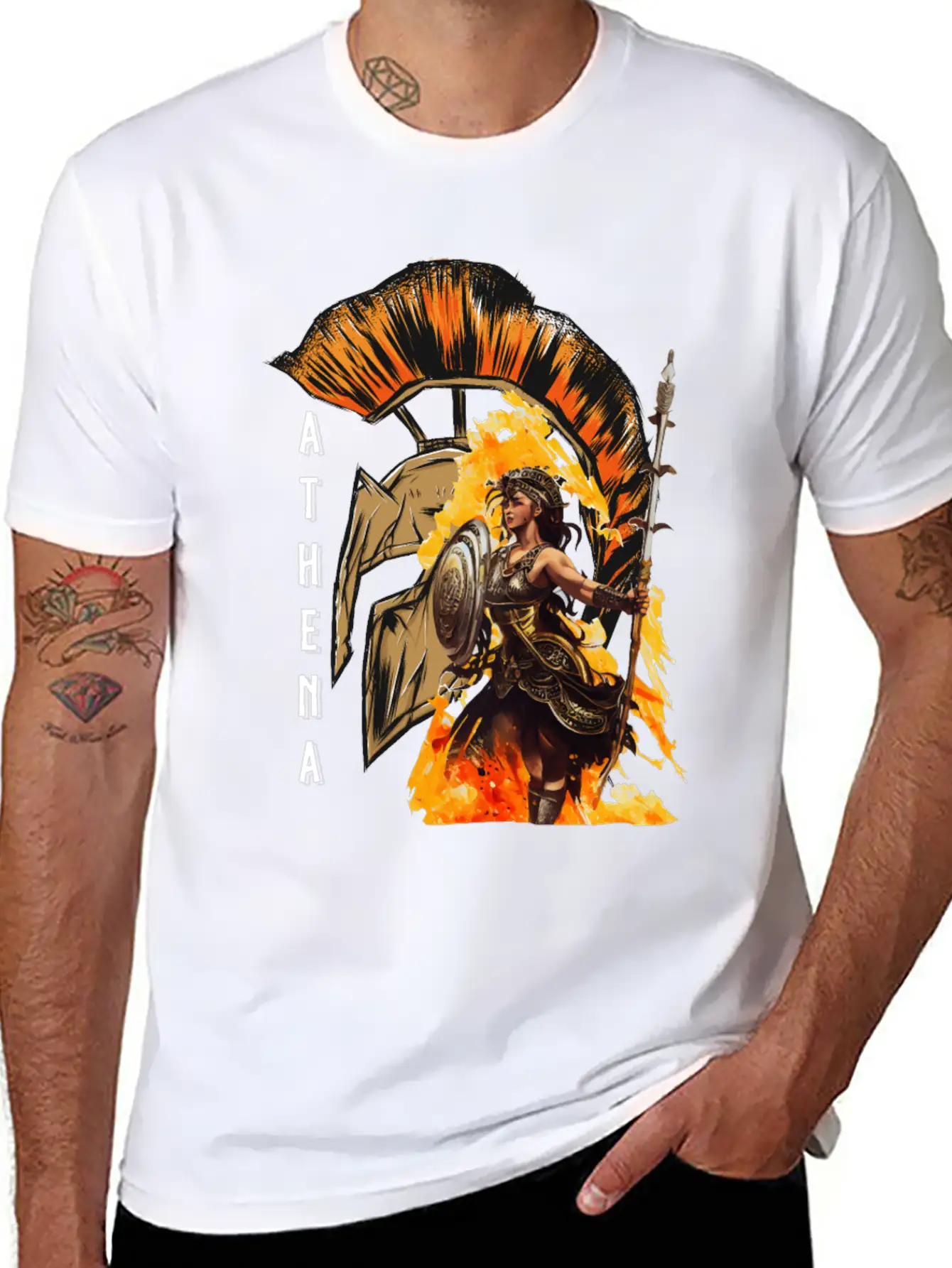 Athena Goddess Of Wisdom Greek Mythology Timeless Short Sleeve Tee – Comfy And Minimalist Design