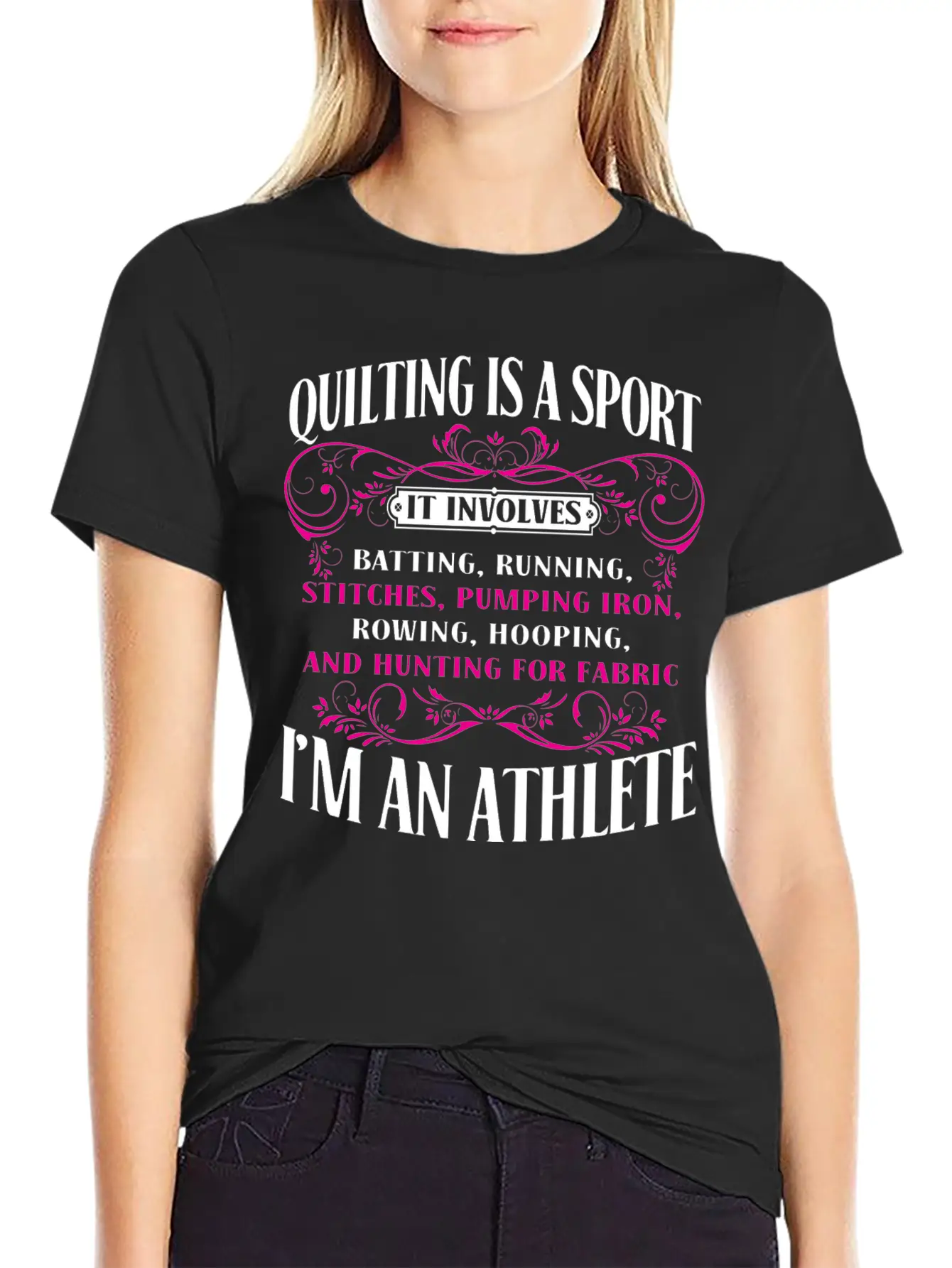 Athlete - Athlete - Quilting Is A Sport I'm An A Basic Graphic T-Shirt – Daily Comfort In Soft Cotton