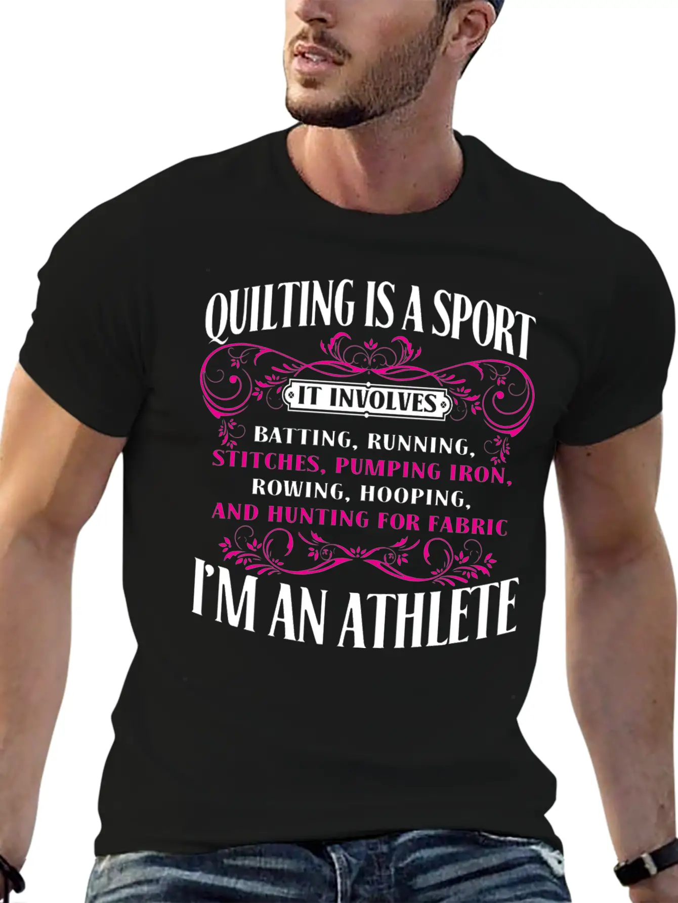Athlete - Athlete - Quilting Is A Sport I'm An A Basic Graphic T-Shirt – Daily Comfort In Soft Cotton