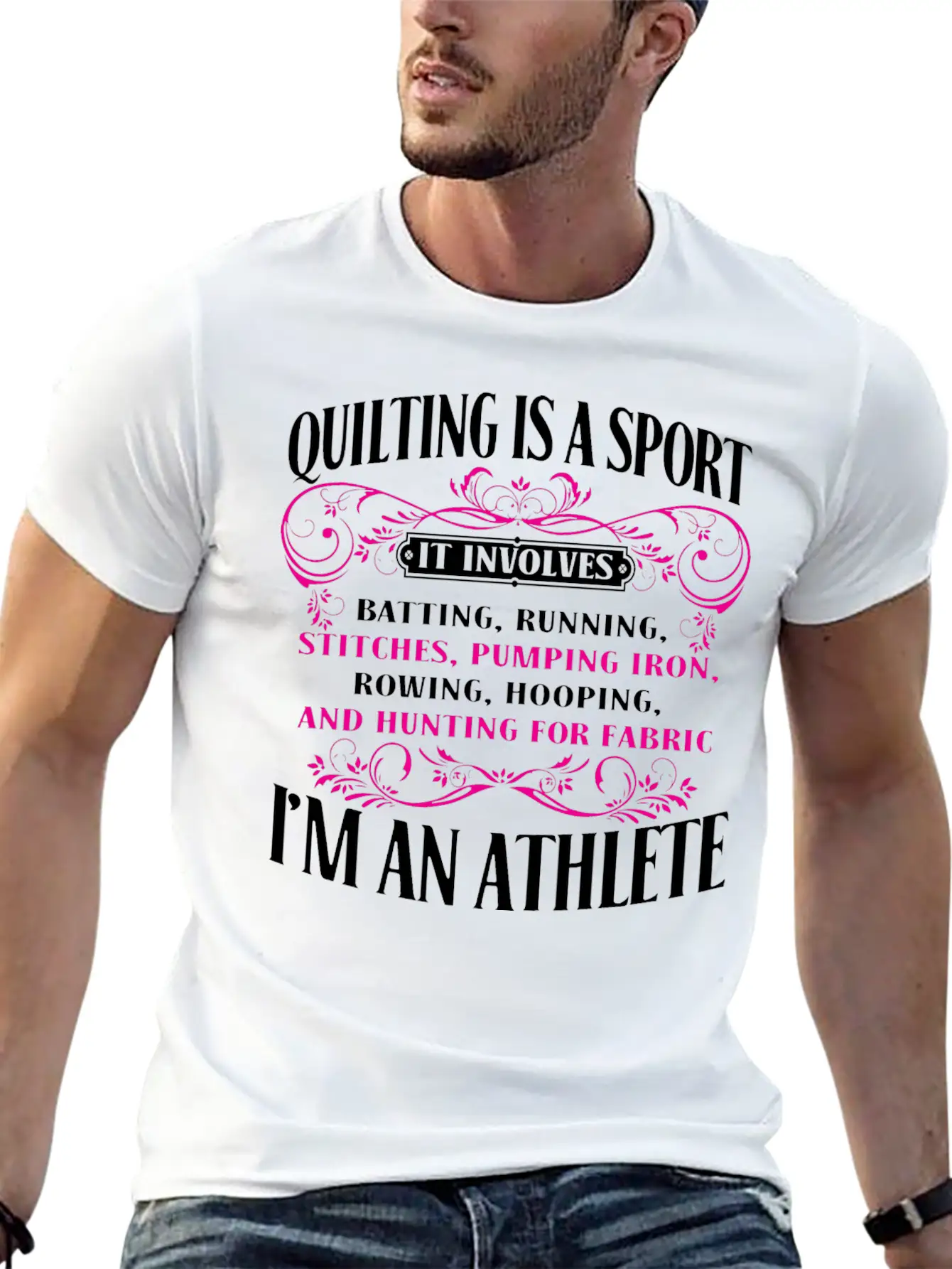 Athlete - Athlete - Quilting Is A Sport I'm An A Basic Graphic T-Shirt – Daily Comfort In Soft Cotton