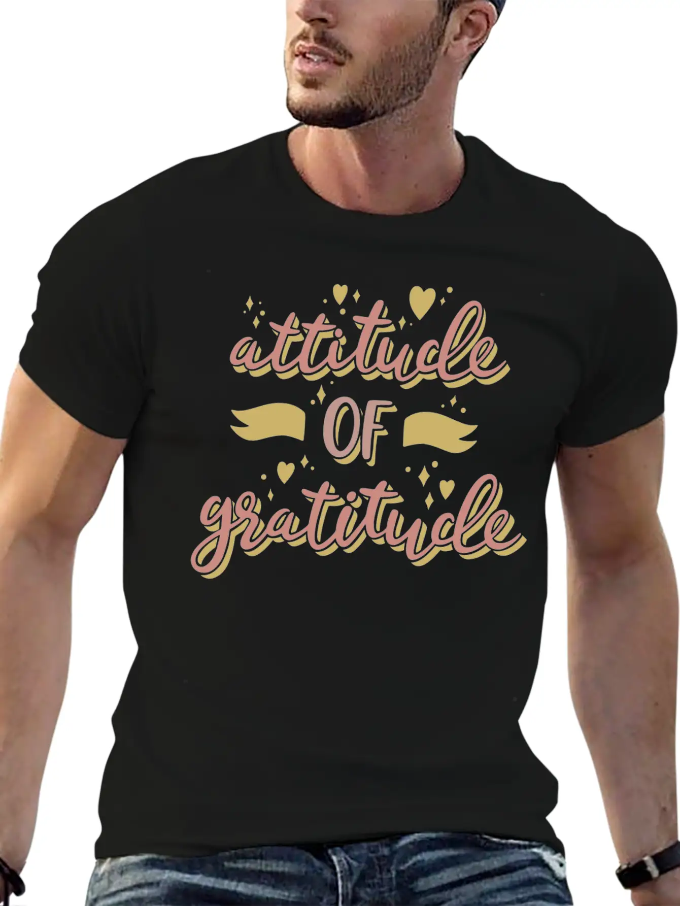 Attitude Of Gratitude Unisex Short Sleeve Soft Cotton T-Shirt – Casual Everyday Wear