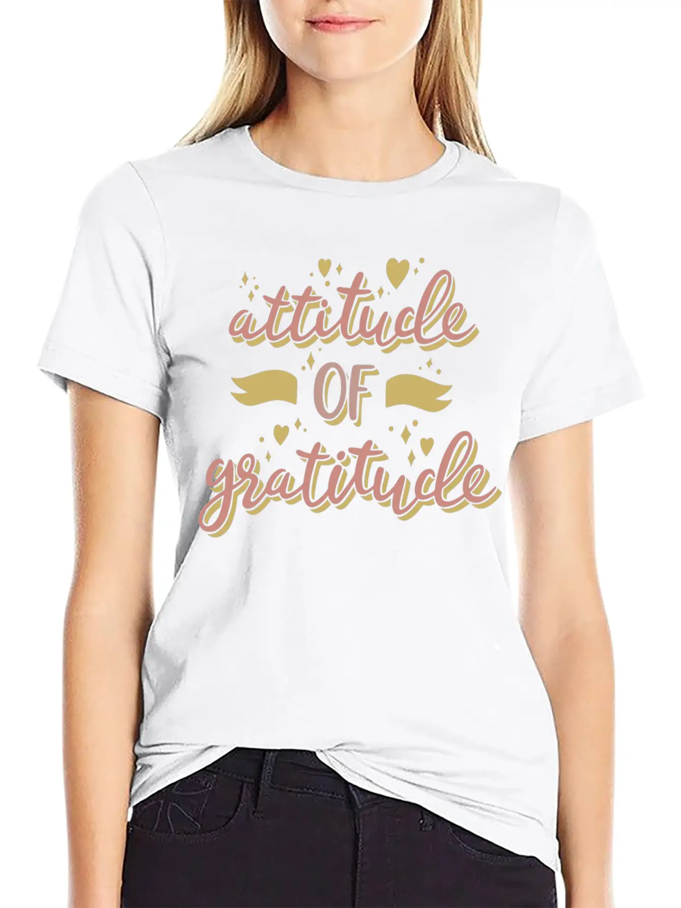 Attitude Of Gratitude Unisex Short Sleeve Soft Cotton T-Shirt – Casual Everyday Wear