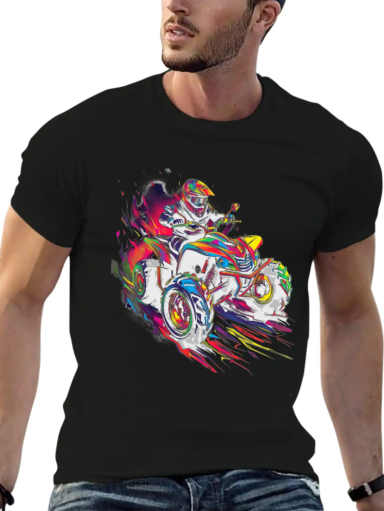 Atv Quad 4 Wheeler Pop Art Basic Graphic T-Shirt – Daily Comfort In Soft Cotton