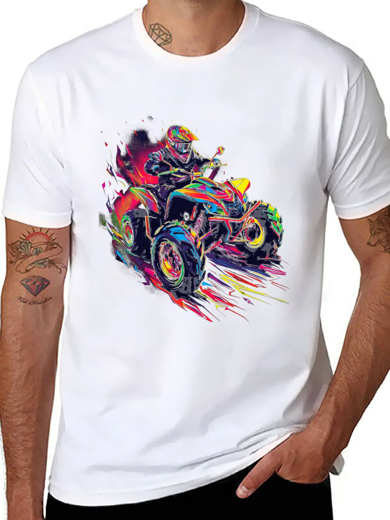 Atv Quad 4 Wheeler Pop Art Basic Graphic T-Shirt – Daily Comfort In Soft Cotton