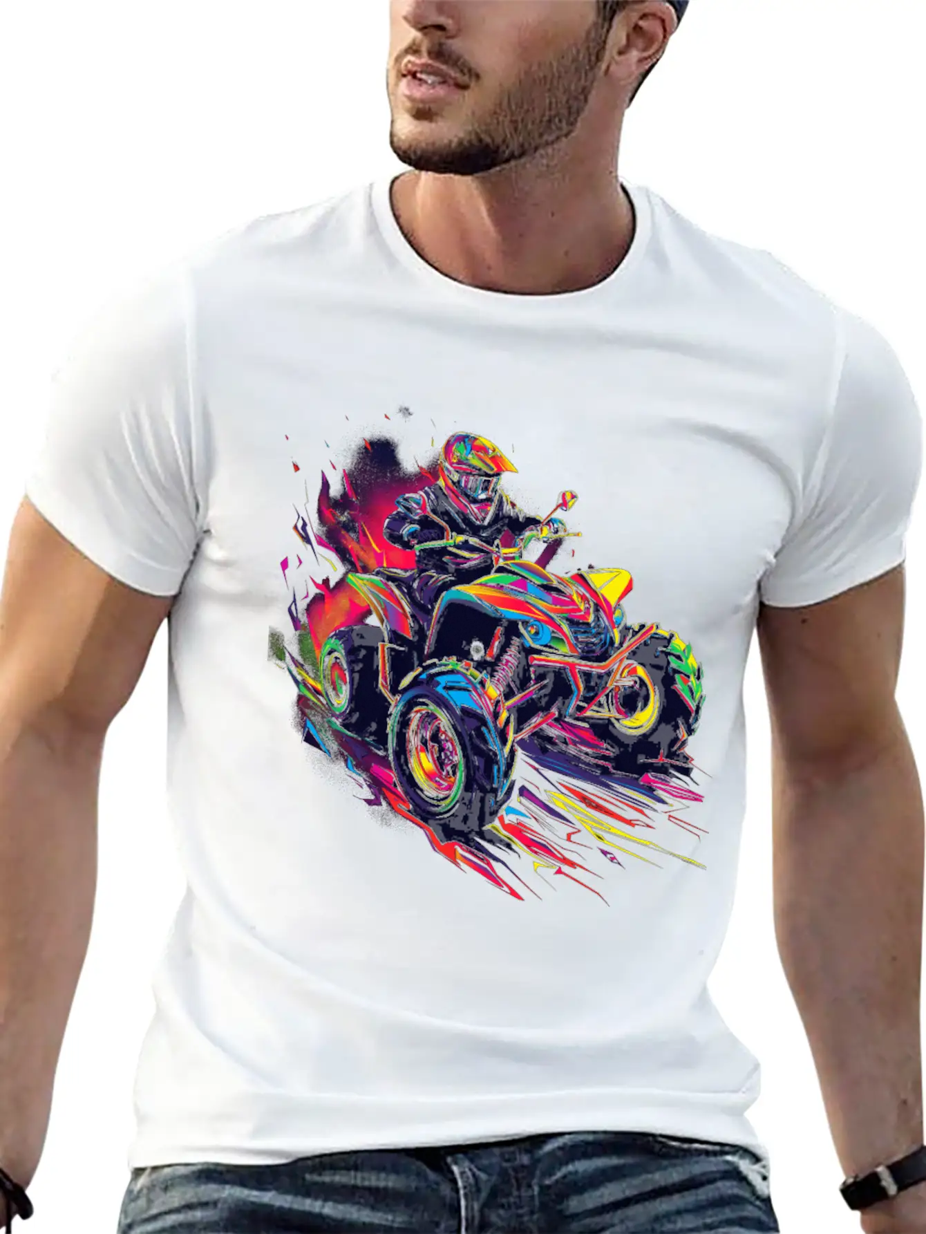 Atv Quad 4 Wheeler Pop Art Basic Graphic T-Shirt – Daily Comfort In Soft Cotton