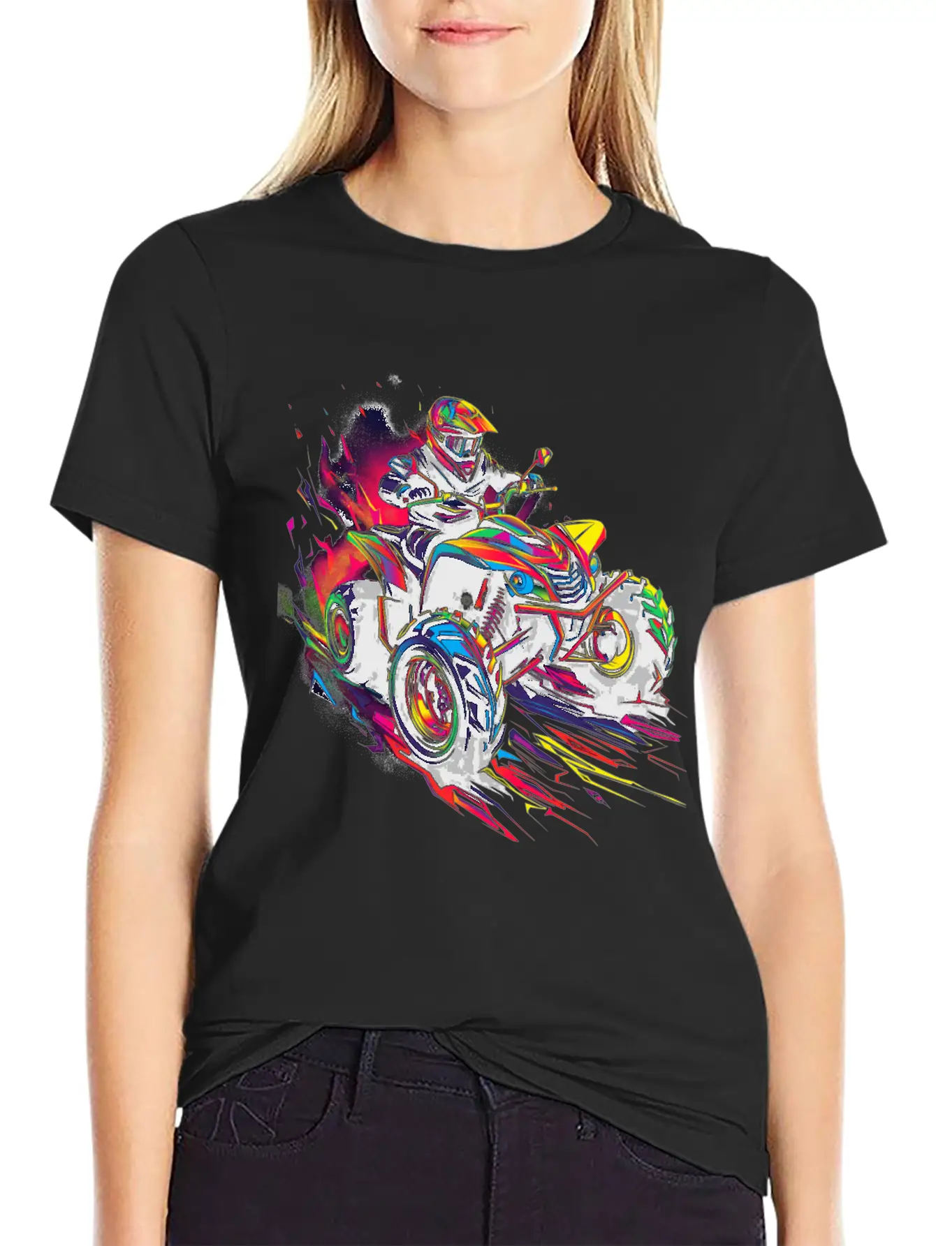 Atv Quad 4 Wheeler Pop Art Basic Graphic T-Shirt – Daily Comfort In Soft Cotton