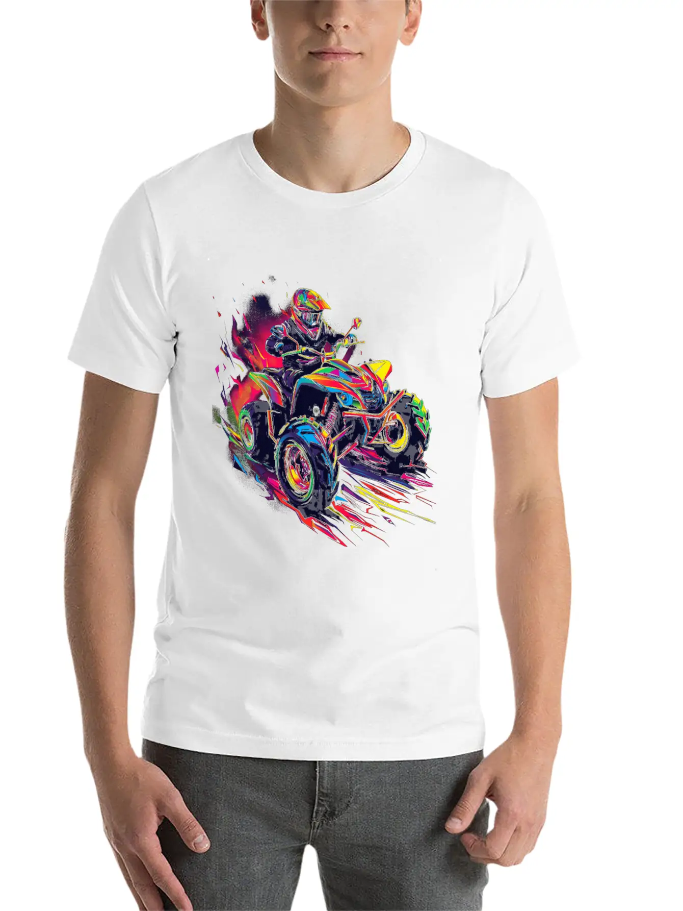 Atv Quad 4 Wheeler Pop Art Basic Graphic T-Shirt – Daily Comfort In Soft Cotton