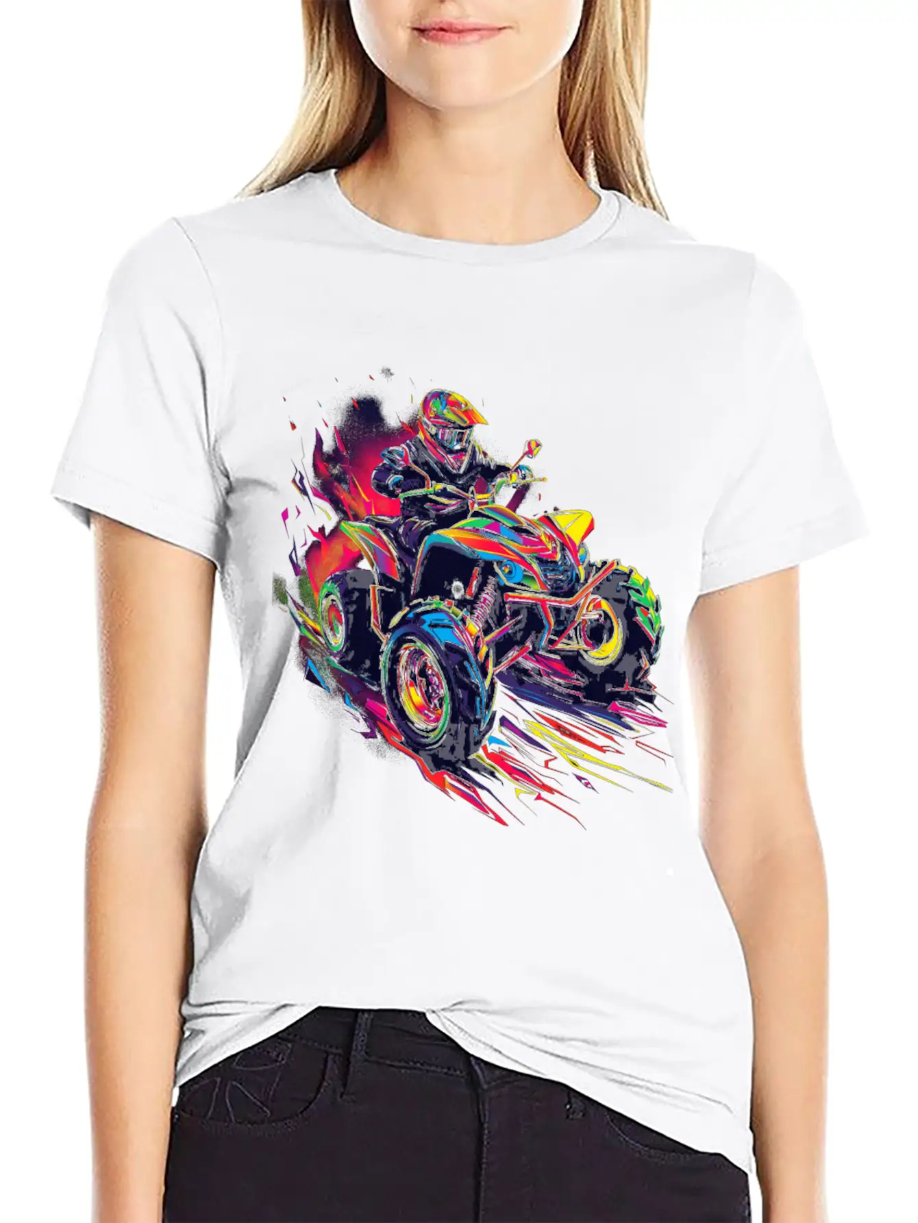 Atv Quad 4 Wheeler Pop Art Basic Graphic T-Shirt – Daily Comfort In Soft Cotton