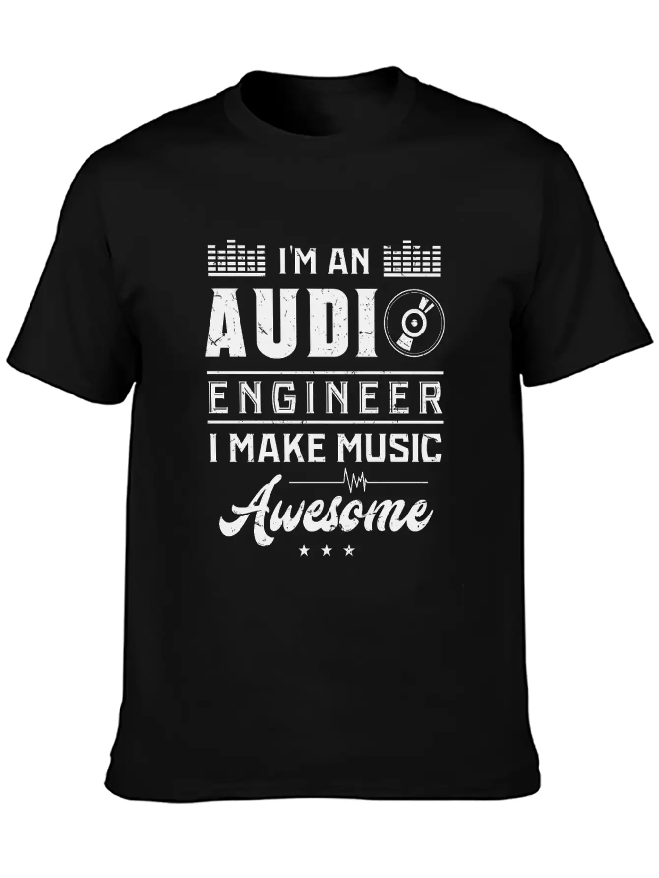 AUDIO ENGINEER: Awesome Music Timeless Short Sleeve Tee – Comfy And Minimalist Design