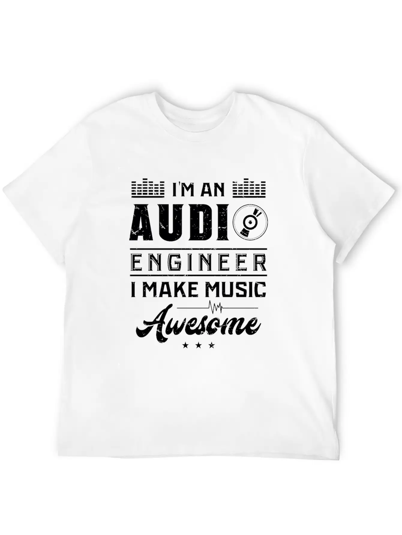 AUDIO ENGINEER: Awesome Music Timeless Short Sleeve Tee – Comfy And Minimalist Design