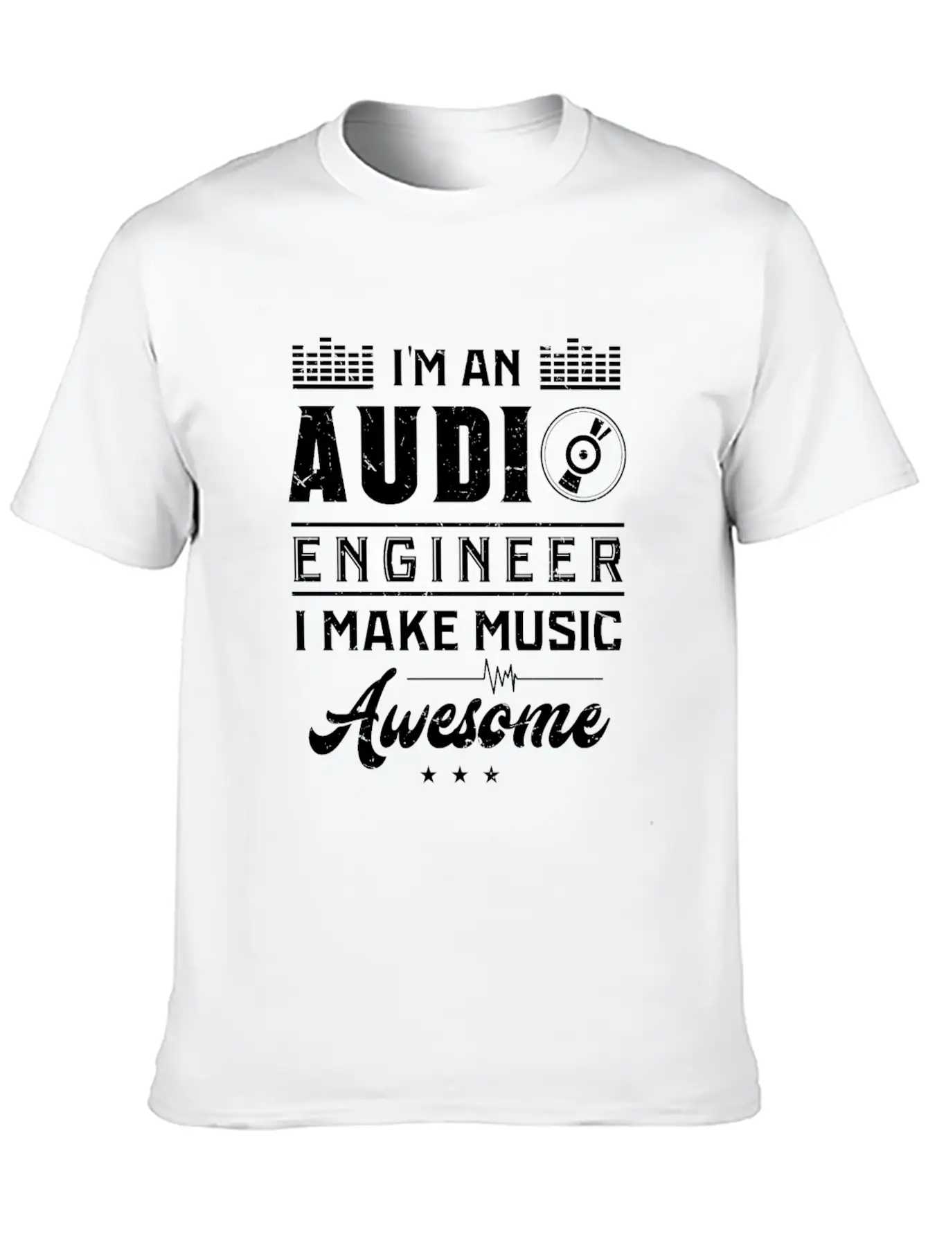 AUDIO ENGINEER: Awesome Music Timeless Short Sleeve Tee – Comfy And Minimalist Design