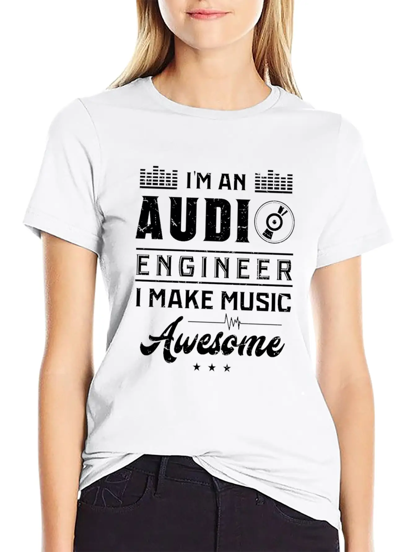 AUDIO ENGINEER: Awesome Music Timeless Short Sleeve Tee – Comfy And Minimalist Design