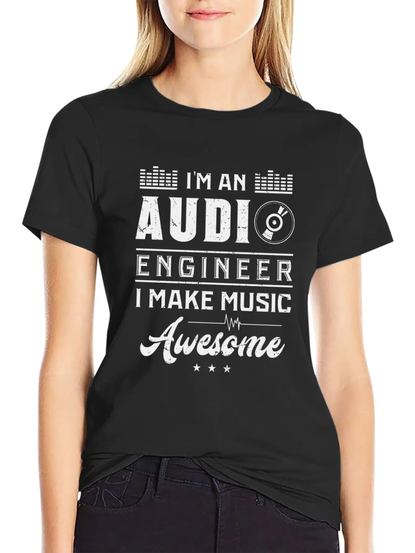 AUDIO ENGINEER: Awesome Music Timeless Short Sleeve Tee – Comfy And Minimalist Design
