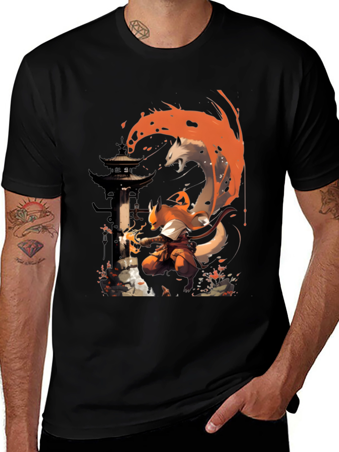 Fox Spirit Samurai Graphic Tee