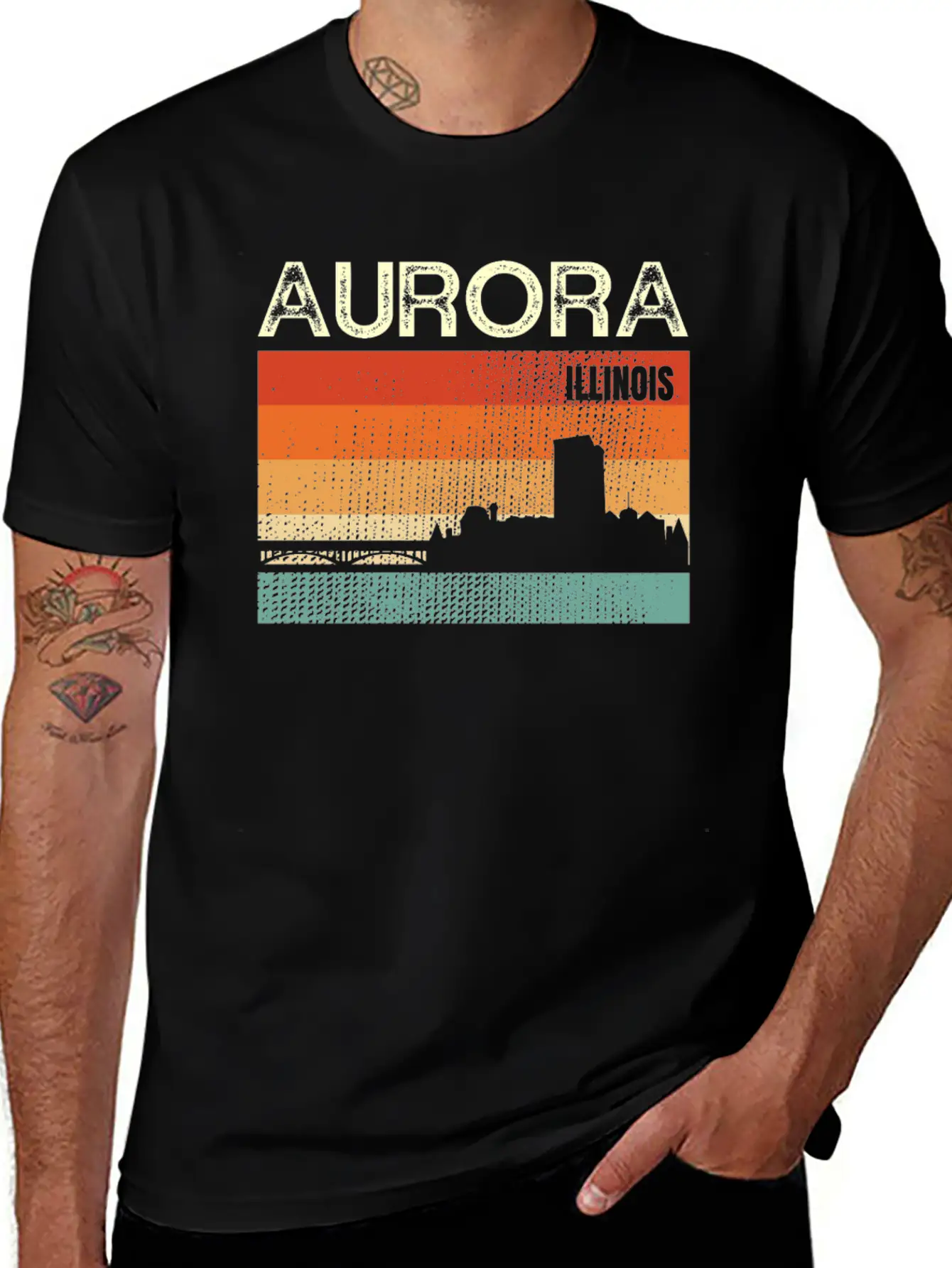 Aurora Illinois Stylish Everyday T-Shirt – Unisex Basic Cotton Tee
