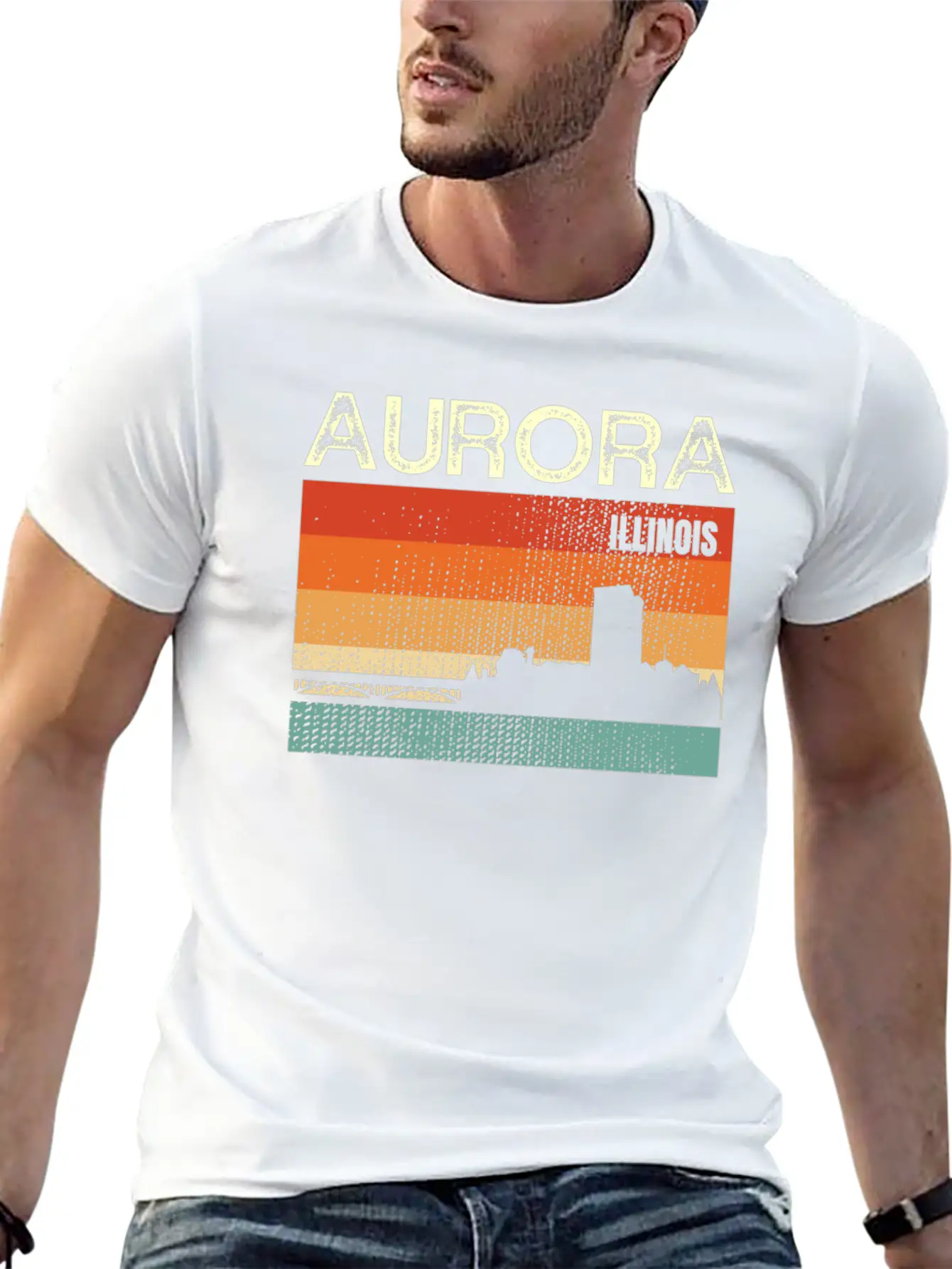 Aurora Illinois Stylish Everyday T-Shirt – Unisex Basic Cotton Tee