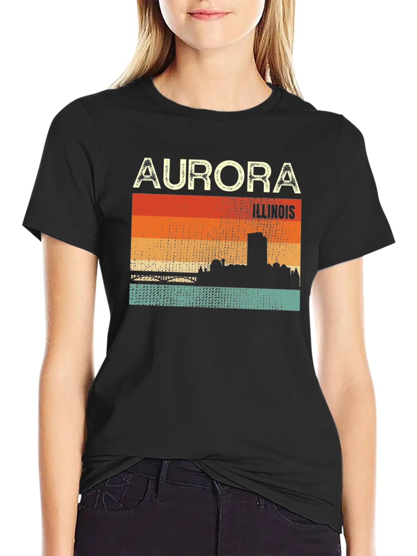 Aurora Illinois Stylish Everyday T-Shirt – Unisex Basic Cotton Tee