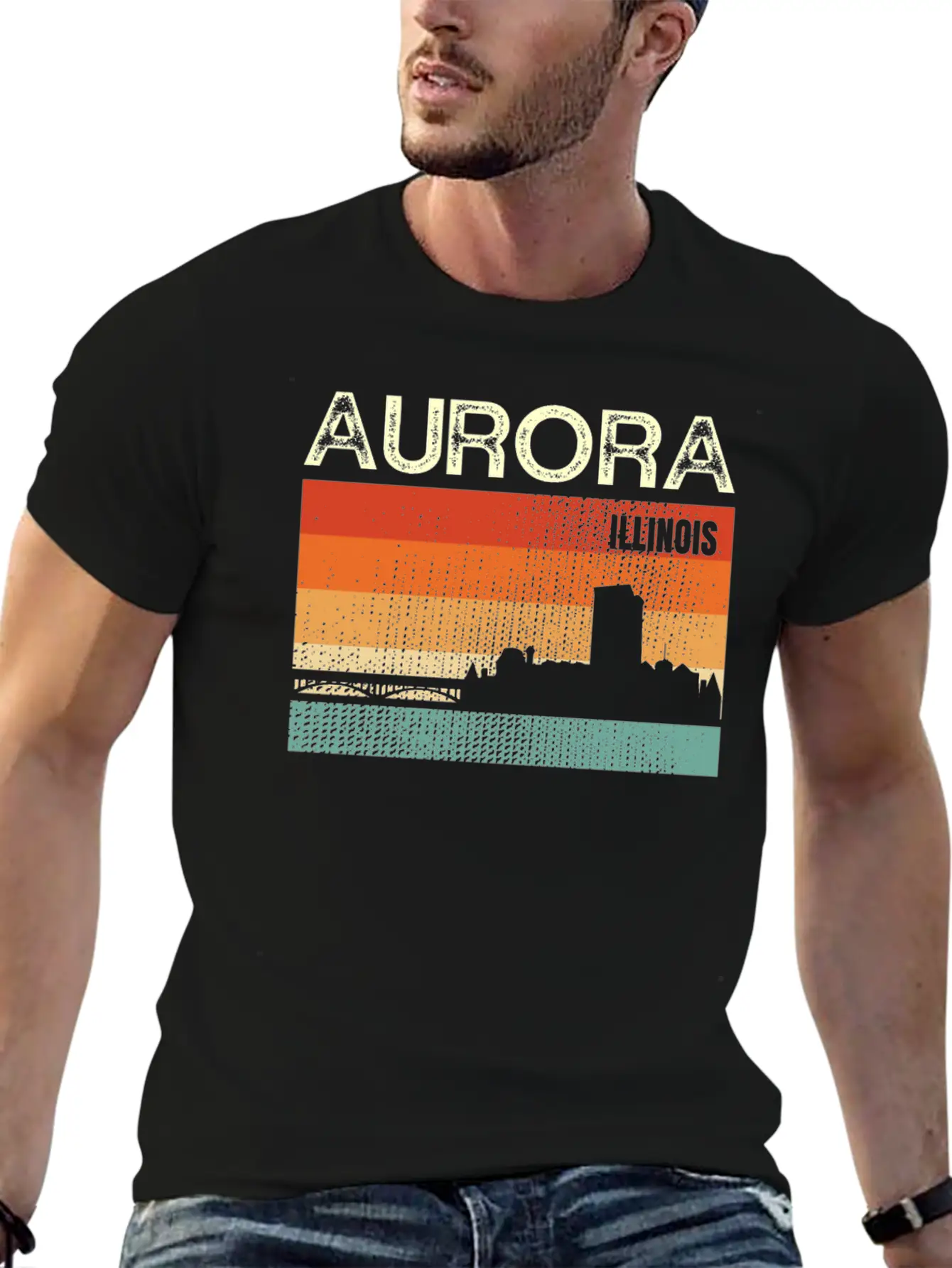 Aurora Illinois Stylish Everyday T-Shirt – Unisex Basic Cotton Tee