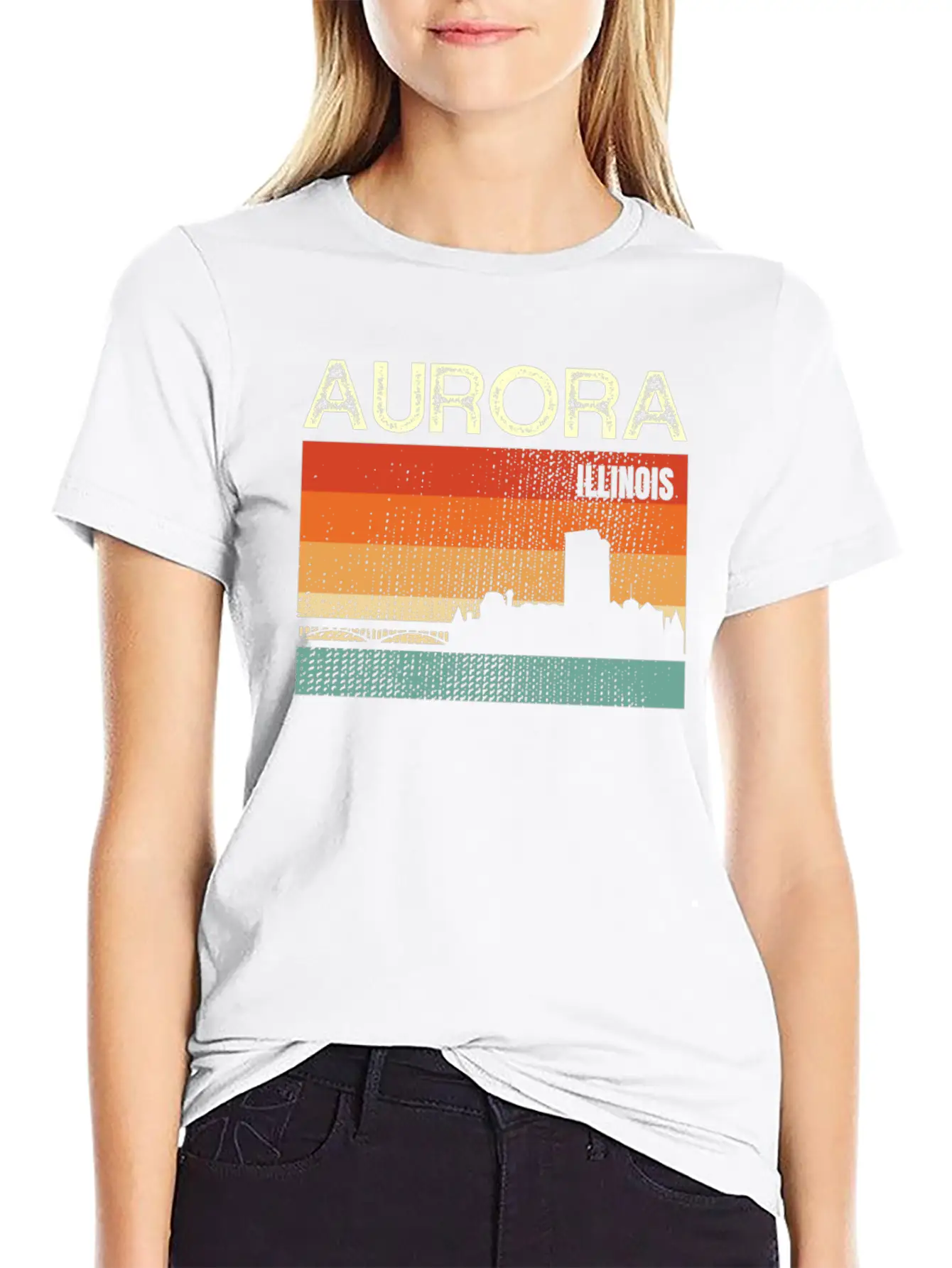 Aurora Illinois Stylish Everyday T-Shirt – Unisex Basic Cotton Tee