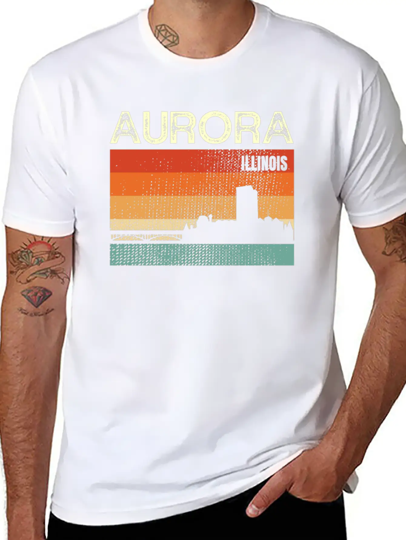 Aurora Illinois Stylish Everyday T-Shirt – Unisex Basic Cotton Tee