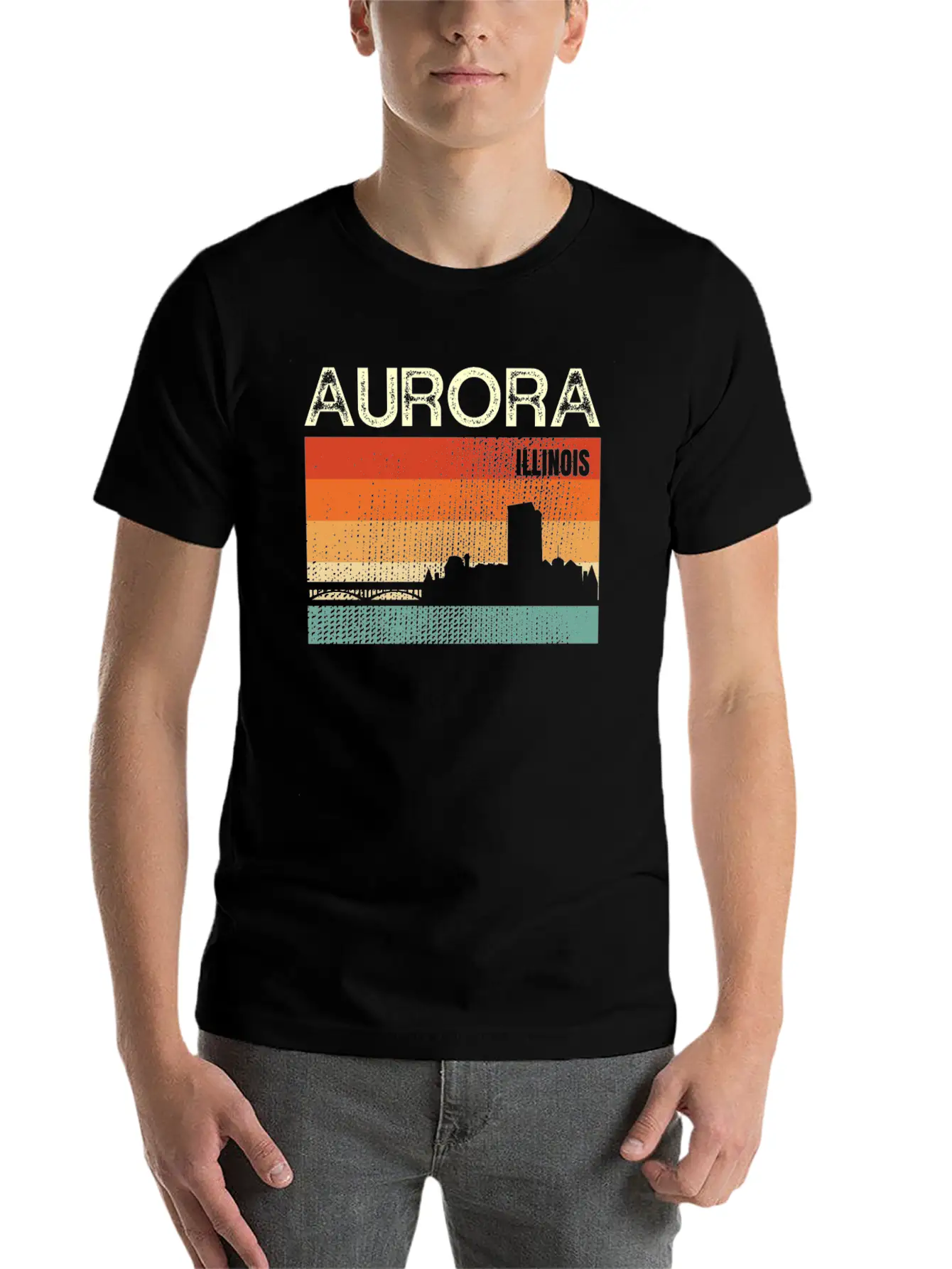 Aurora Illinois Stylish Everyday T-Shirt – Unisex Basic Cotton Tee