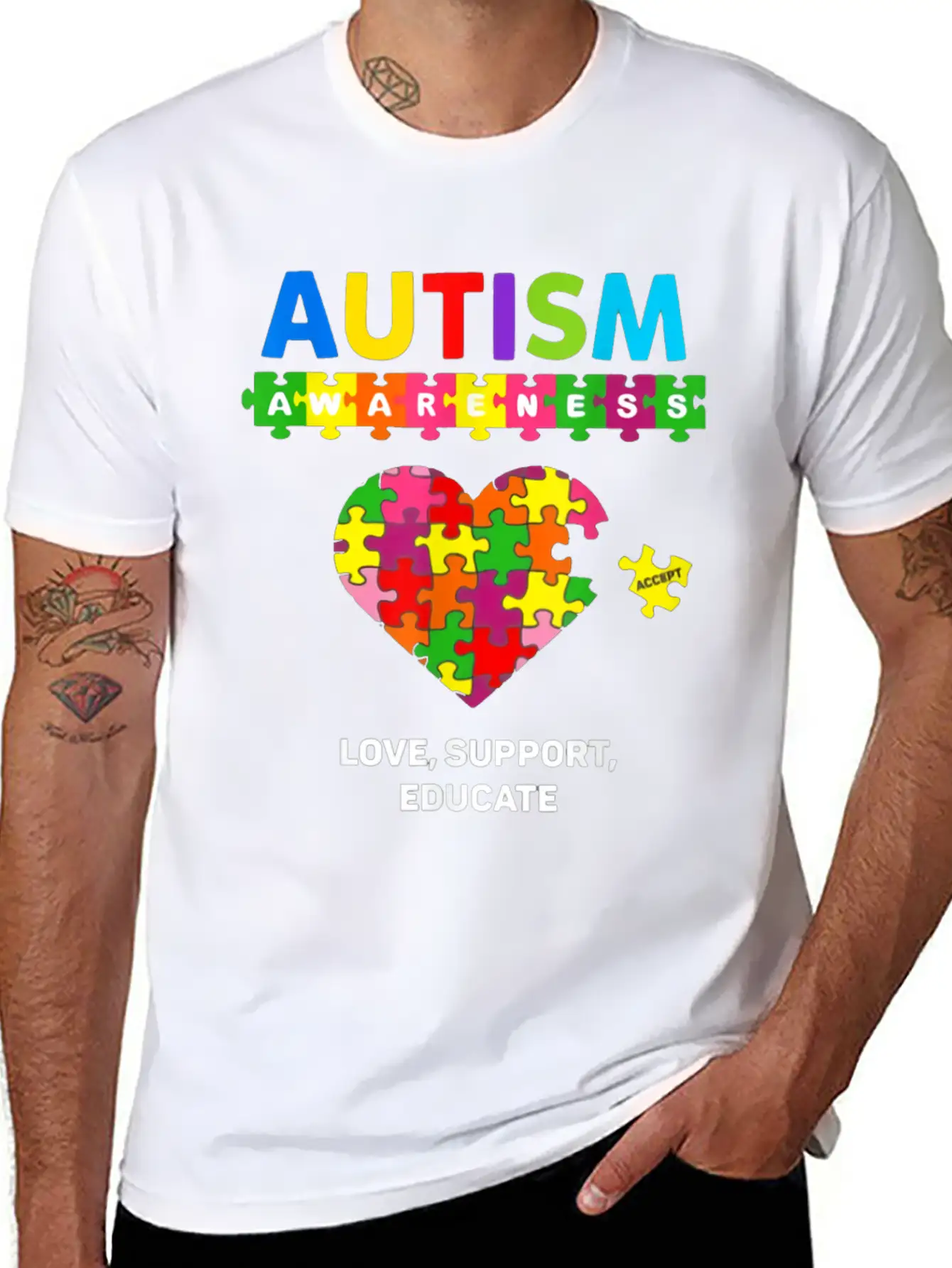 Autism Awareness Comfortable Minimalist Graphic Tee – Summer Style Essential
